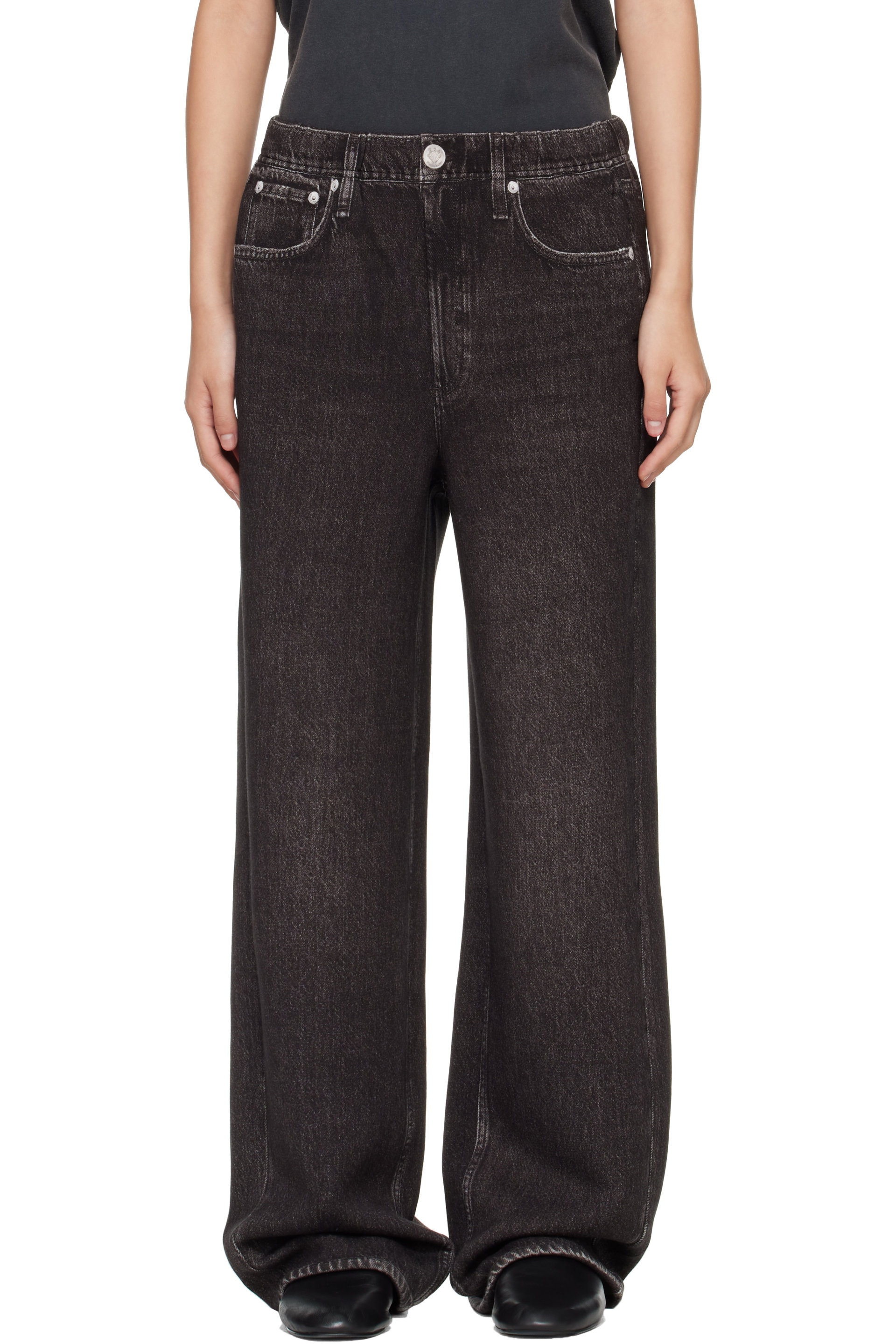 rag & bone - Black Miramar Mallow Wide Leg Trousers