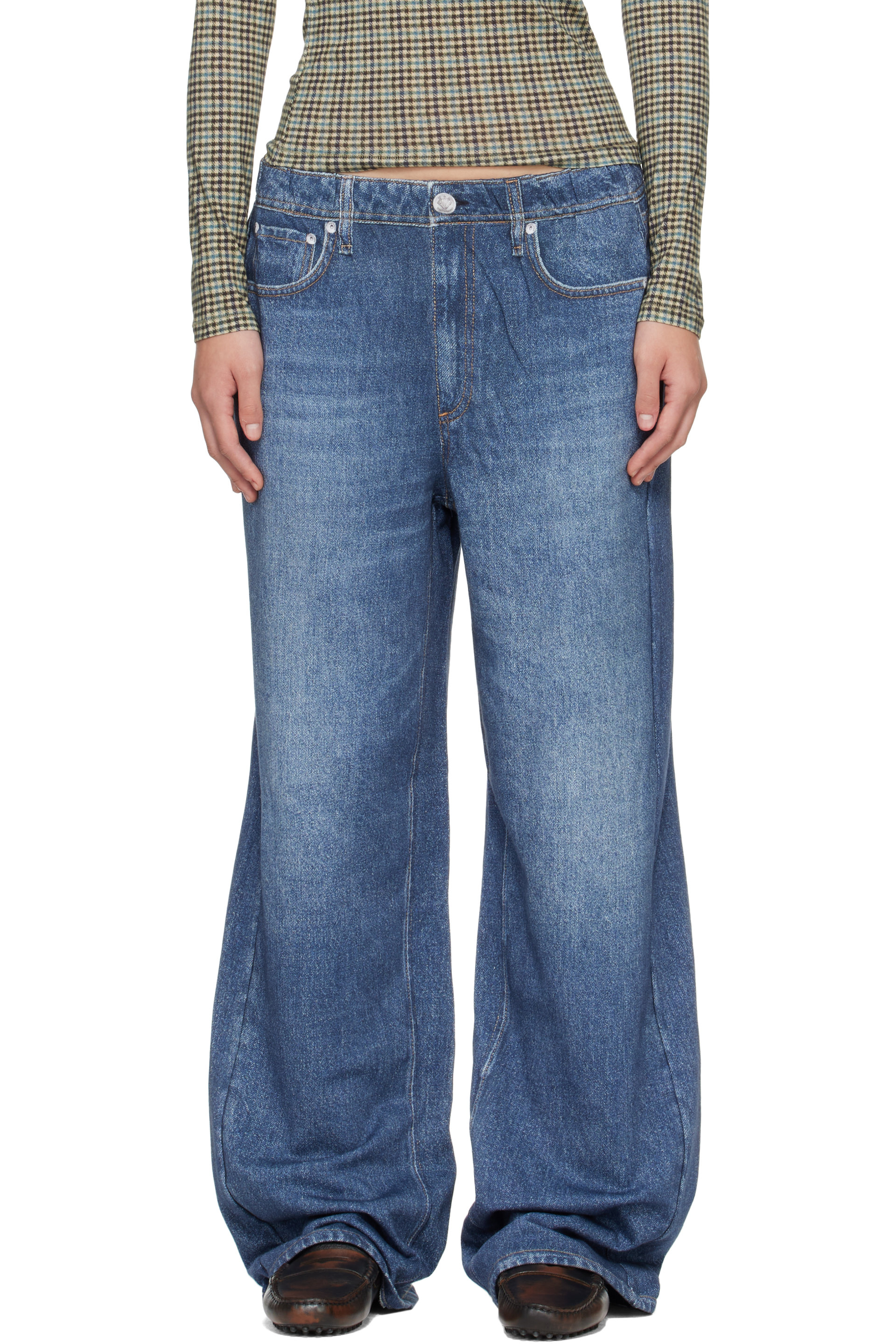 rag & bone - Blue Miramar Wide Leg Trousers