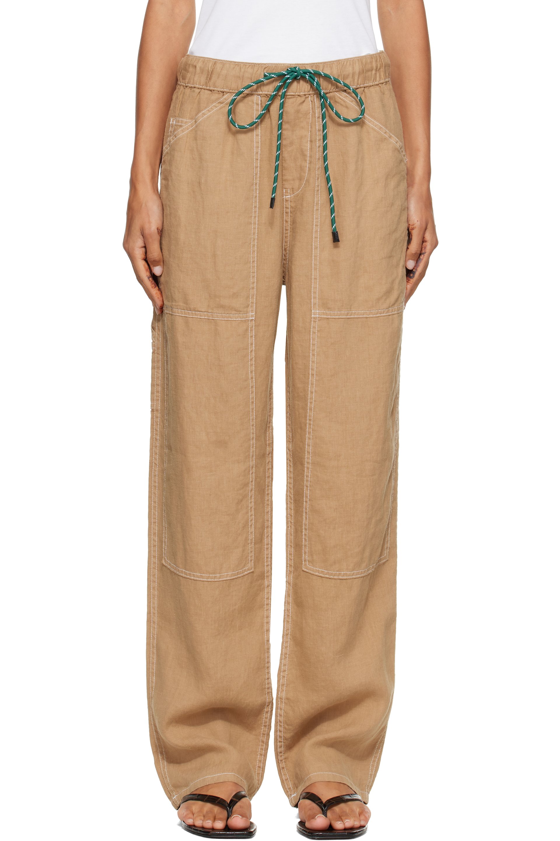 rag & bone - Tan Atlas Linen Lounge Pants