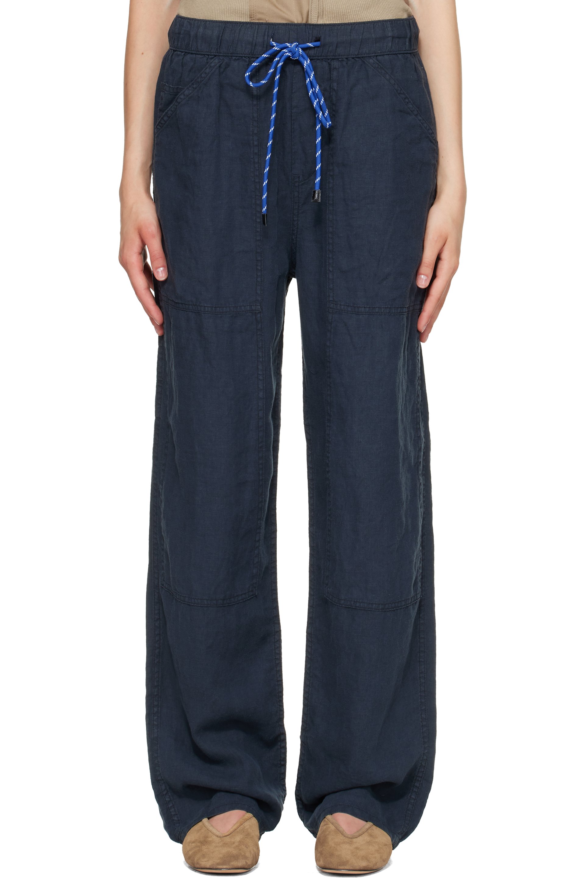 rag & bone - Pantalon Atlas bleu marine en lin