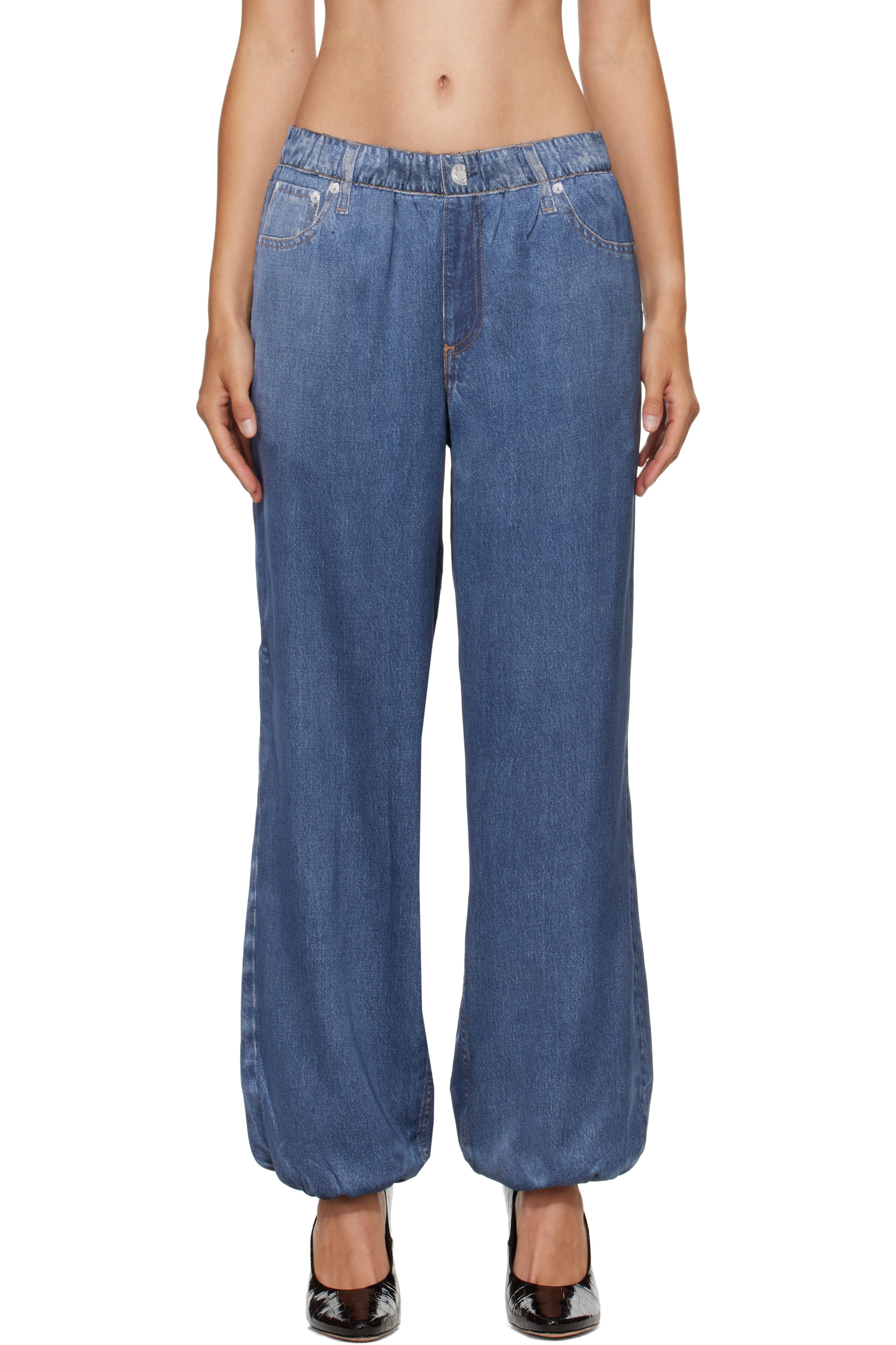 rag & bone - Blue Miramar Satin Bubble Lounge Pants