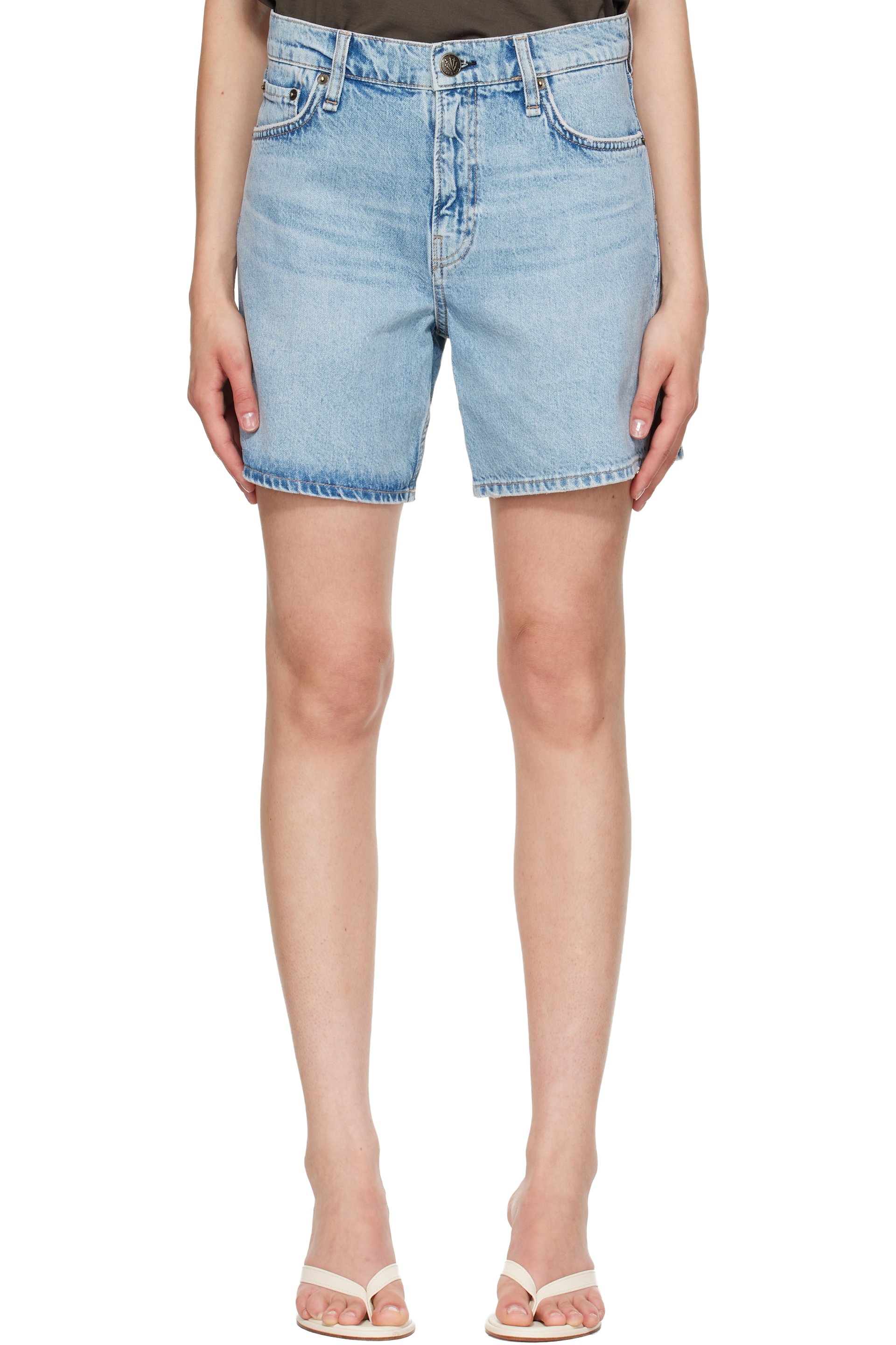 rag & bone - Short Kaia bleu en denim
