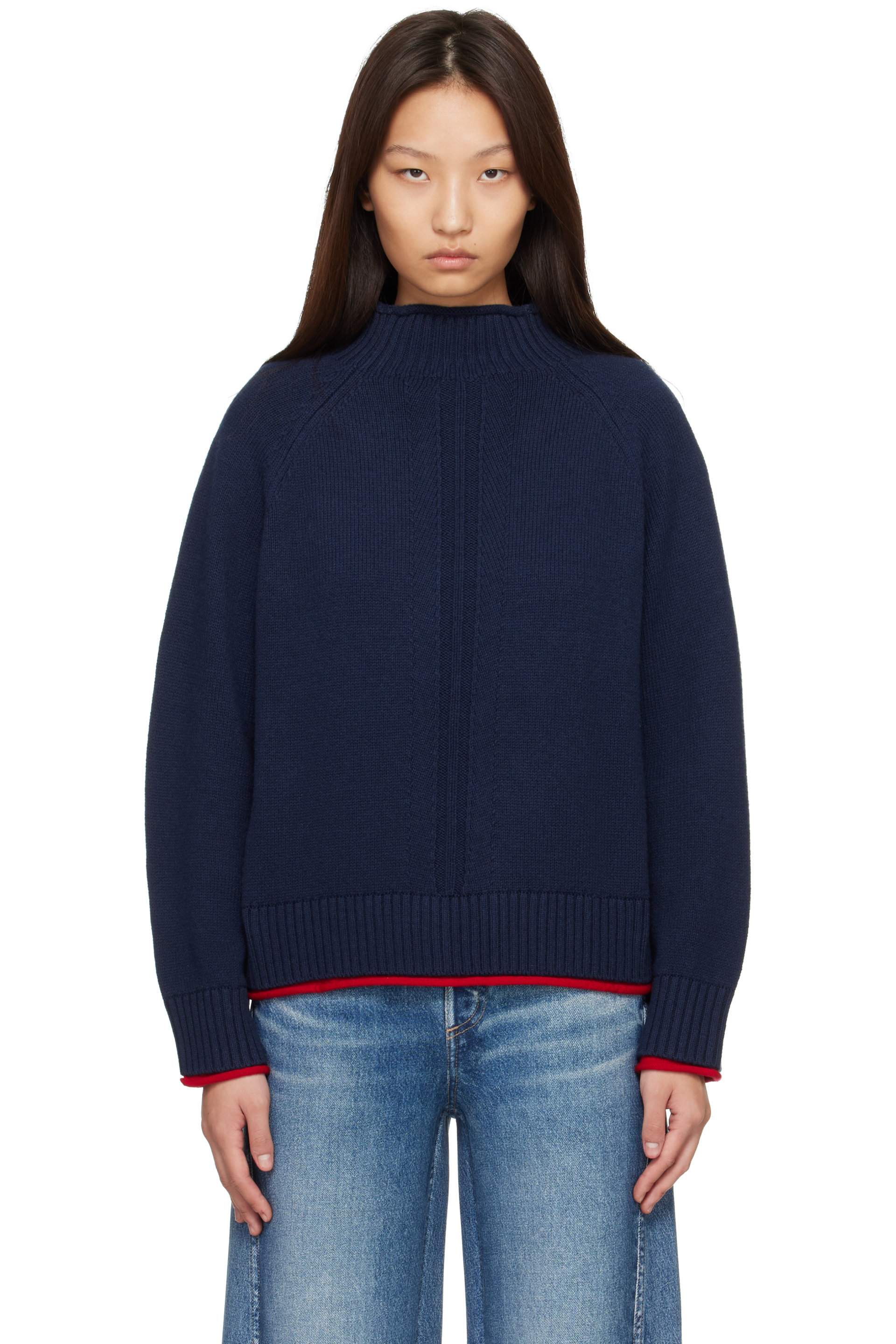 rag & bone - Navy Hazel Roll Neck Sweater