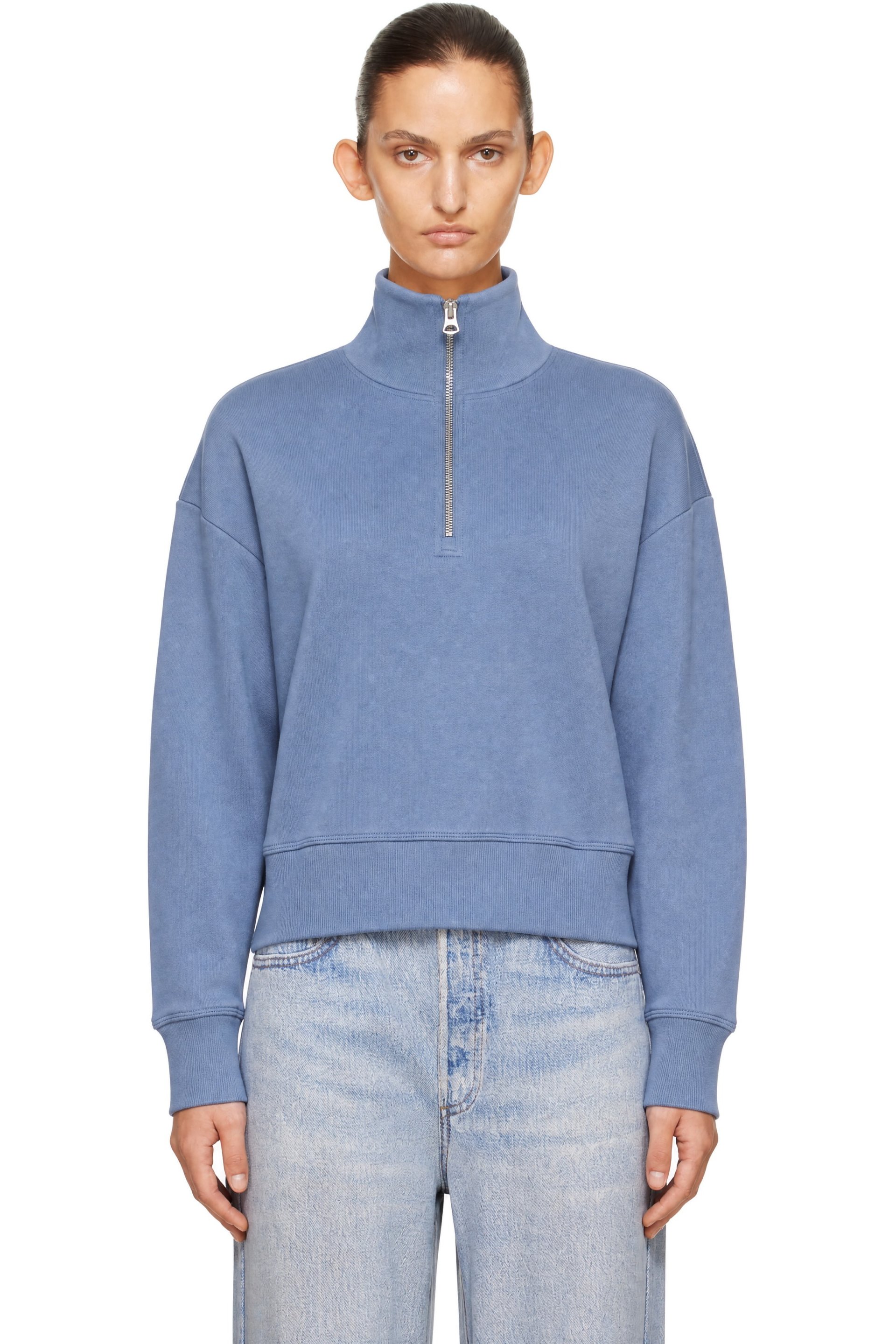 rag & bone - Blue Everyday Terry Half-Zip Sweater
