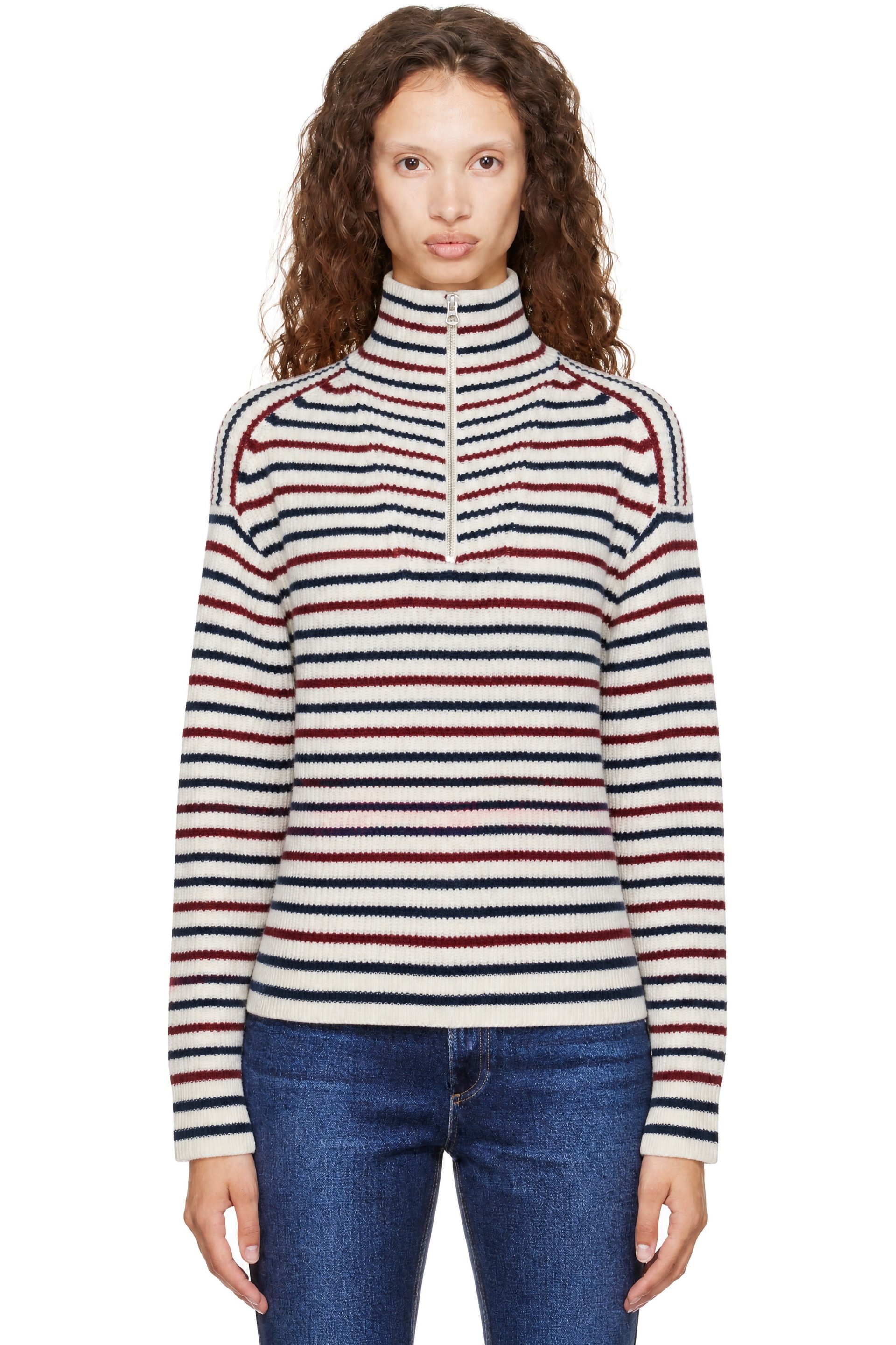 rag & bone - Multicolor Georgie Stripe Half Zip Sweater