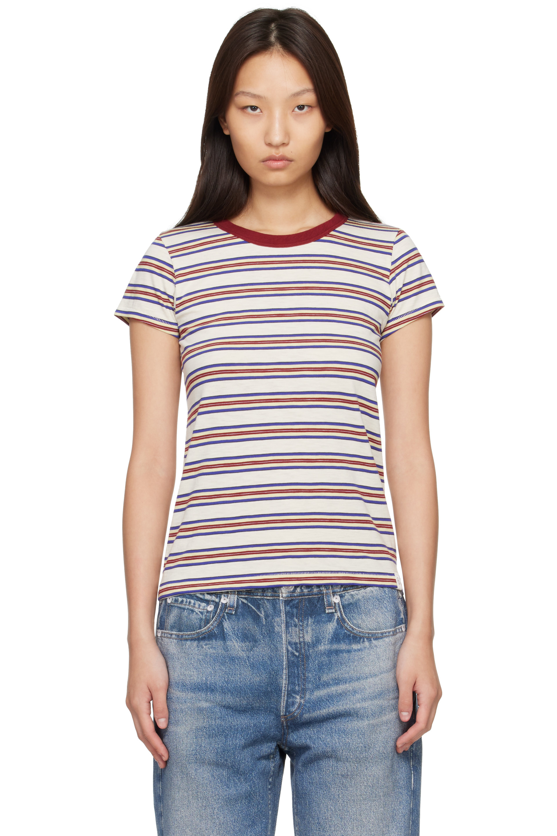 rag & bone - Off-White 'The Slub Stripe' T-Shirt