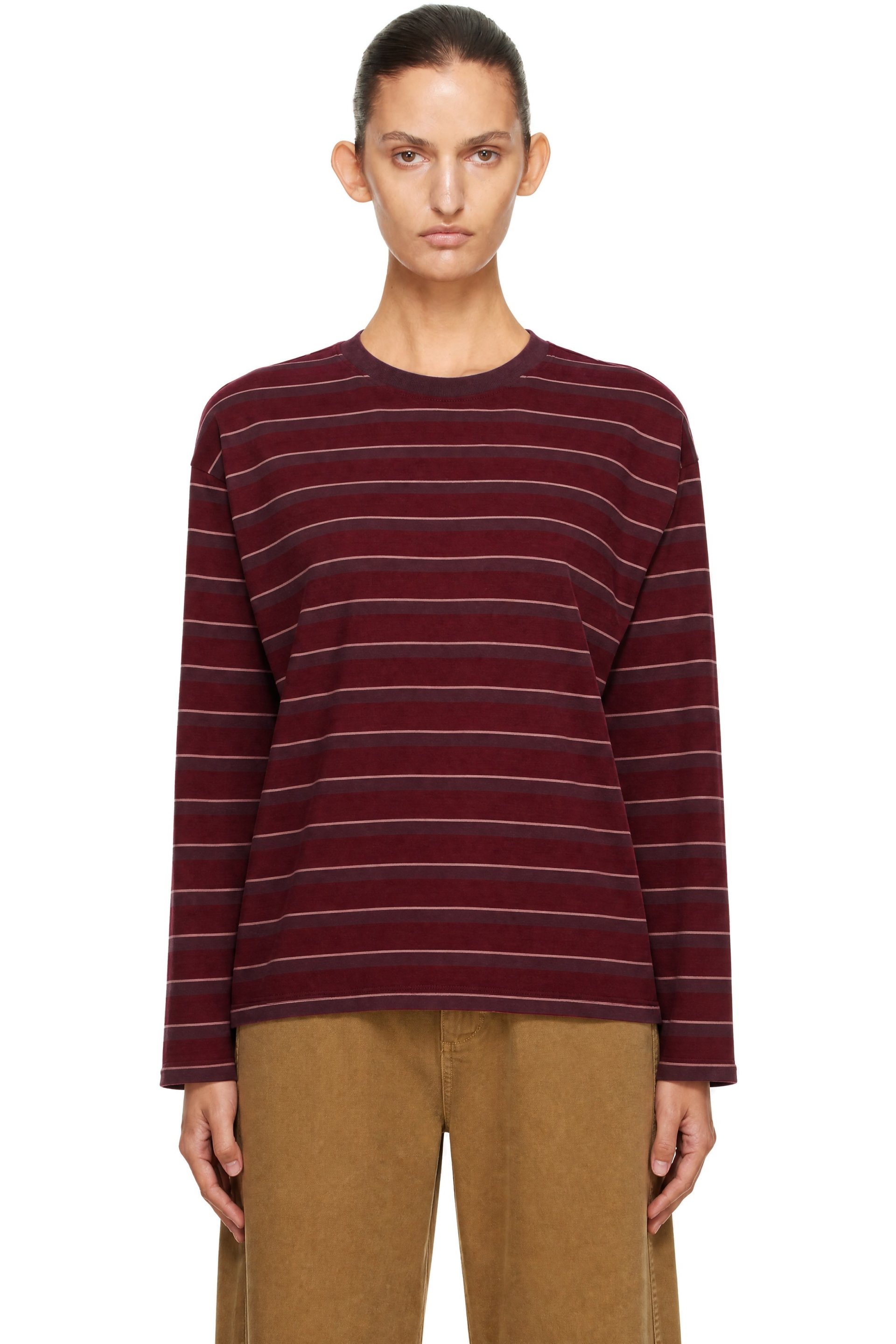 rag & bone - Red Kelly Stripe Boxy LS T-shirt