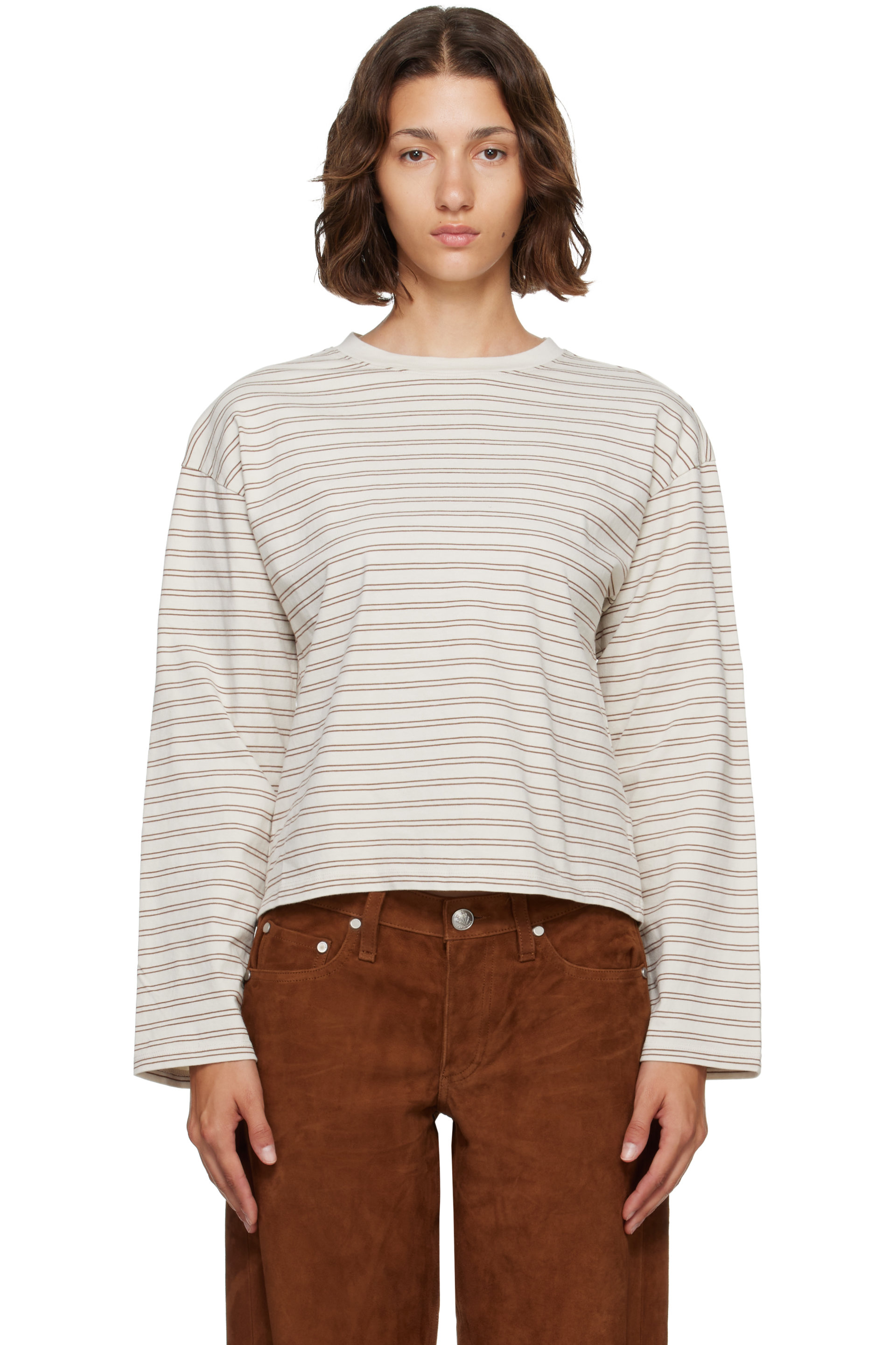 rag & bone - Off-White Kelly Boxy Striped Long-Sleeve T-shirt