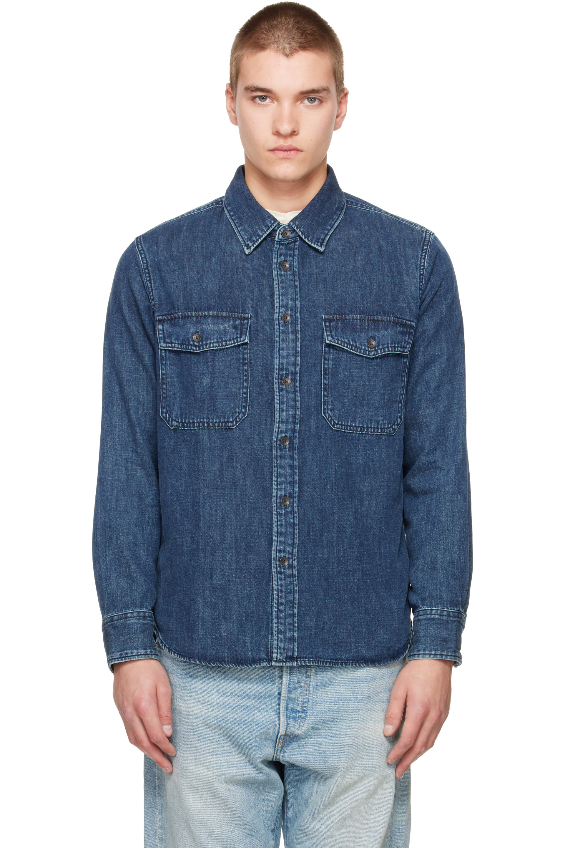 rag & bone - Blue CPO Denim Shirt