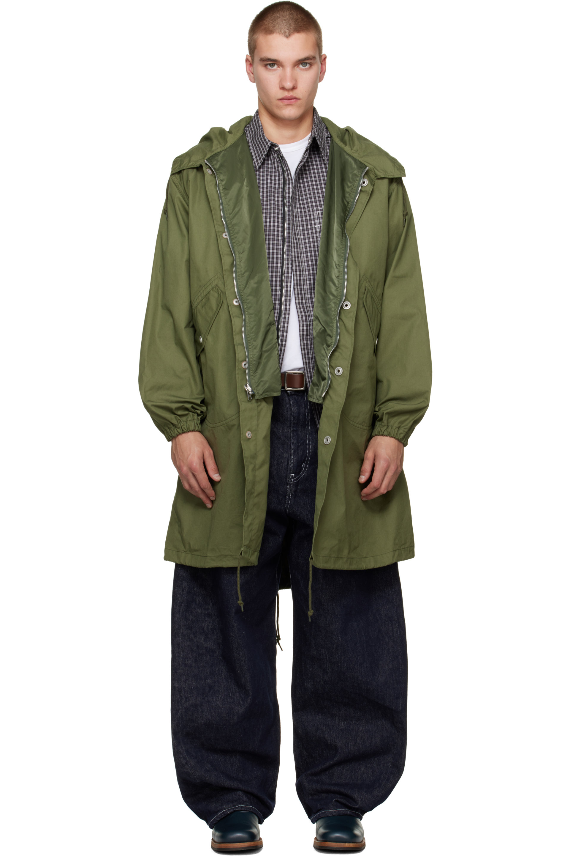 Comme des Garçons Homme - 绿色 Cotton Nylon Weather 大衣