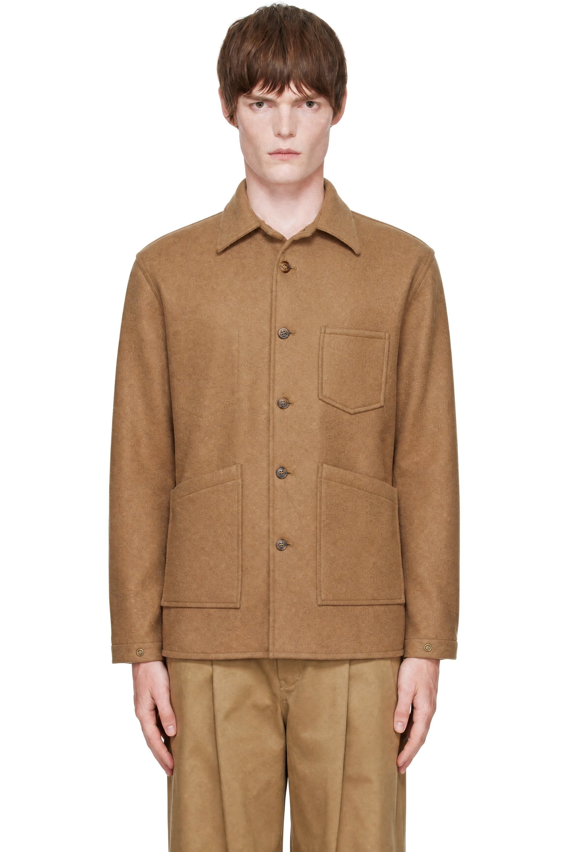 Comme des Garçons Homme - Tan Wool Beaver Bonding Jacket