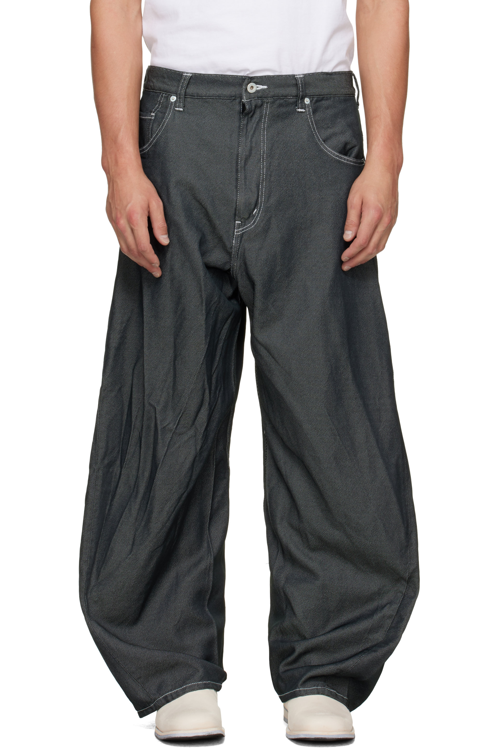 Comme des Garçons Homme - Gray Polyester Serge Jeans