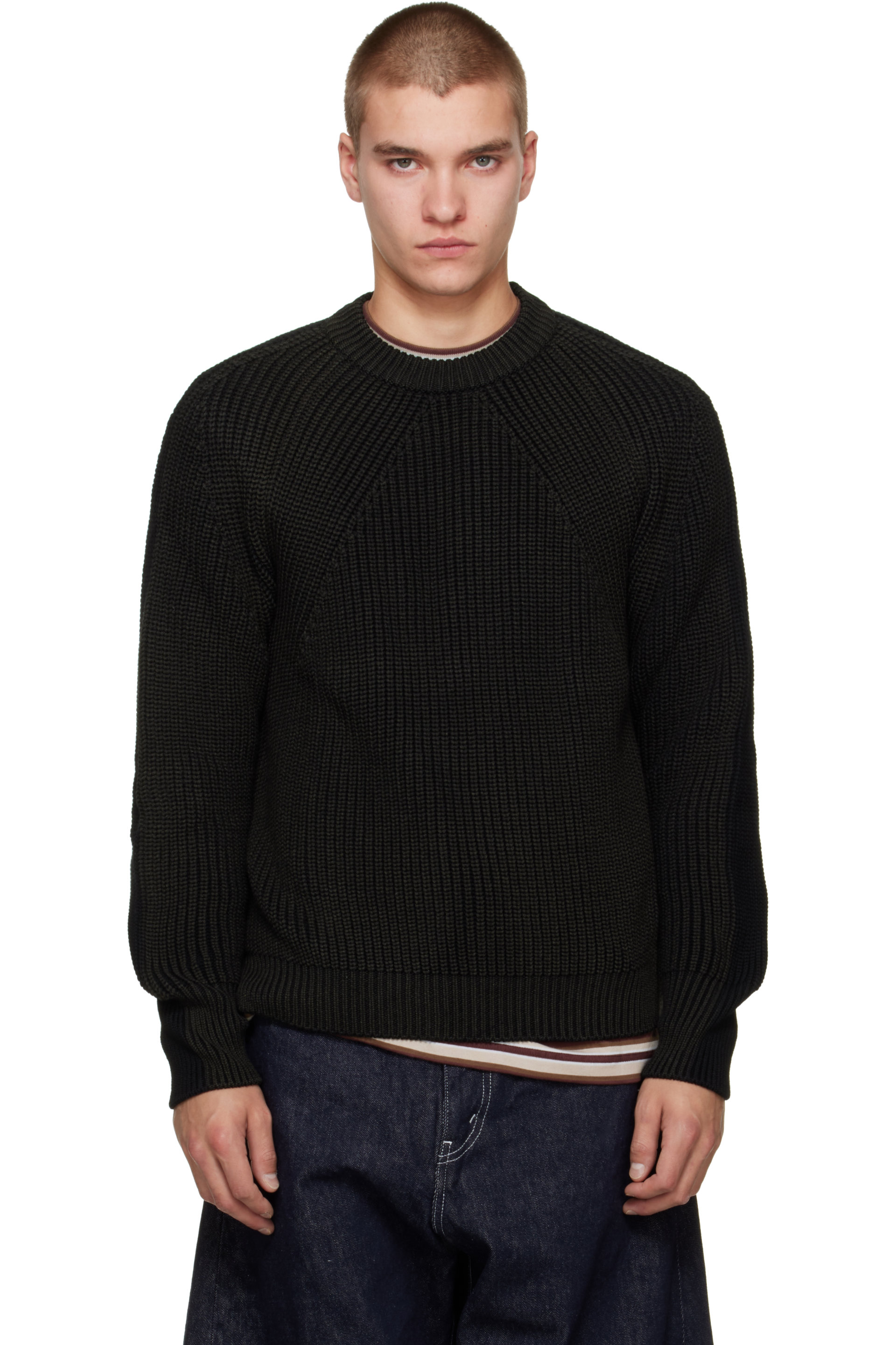 Comme des Garçons Homme - Black Wool Worsted Sweater