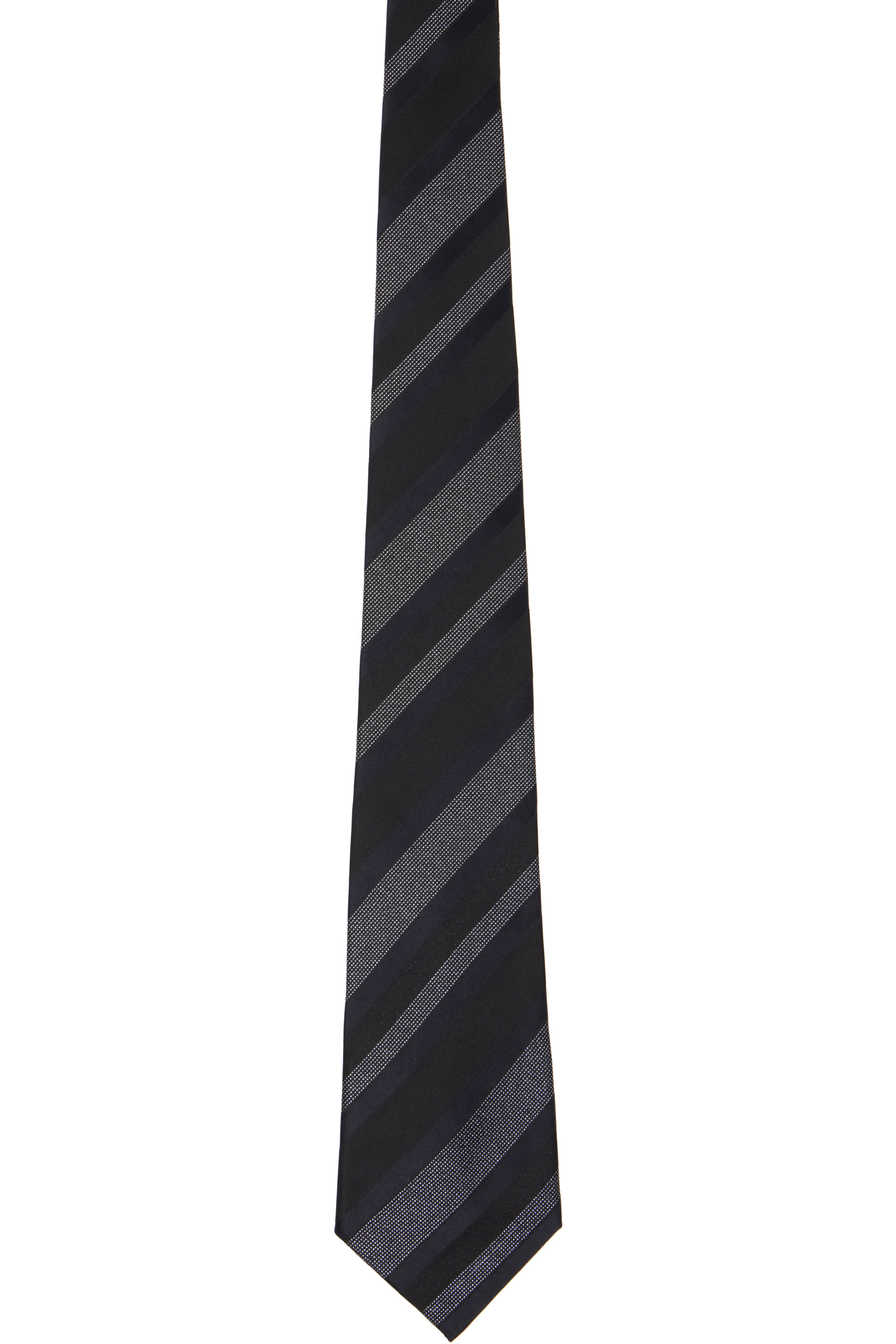 Comme des Garçons Homme Deux - Black Silk Lamé Stripe Tie