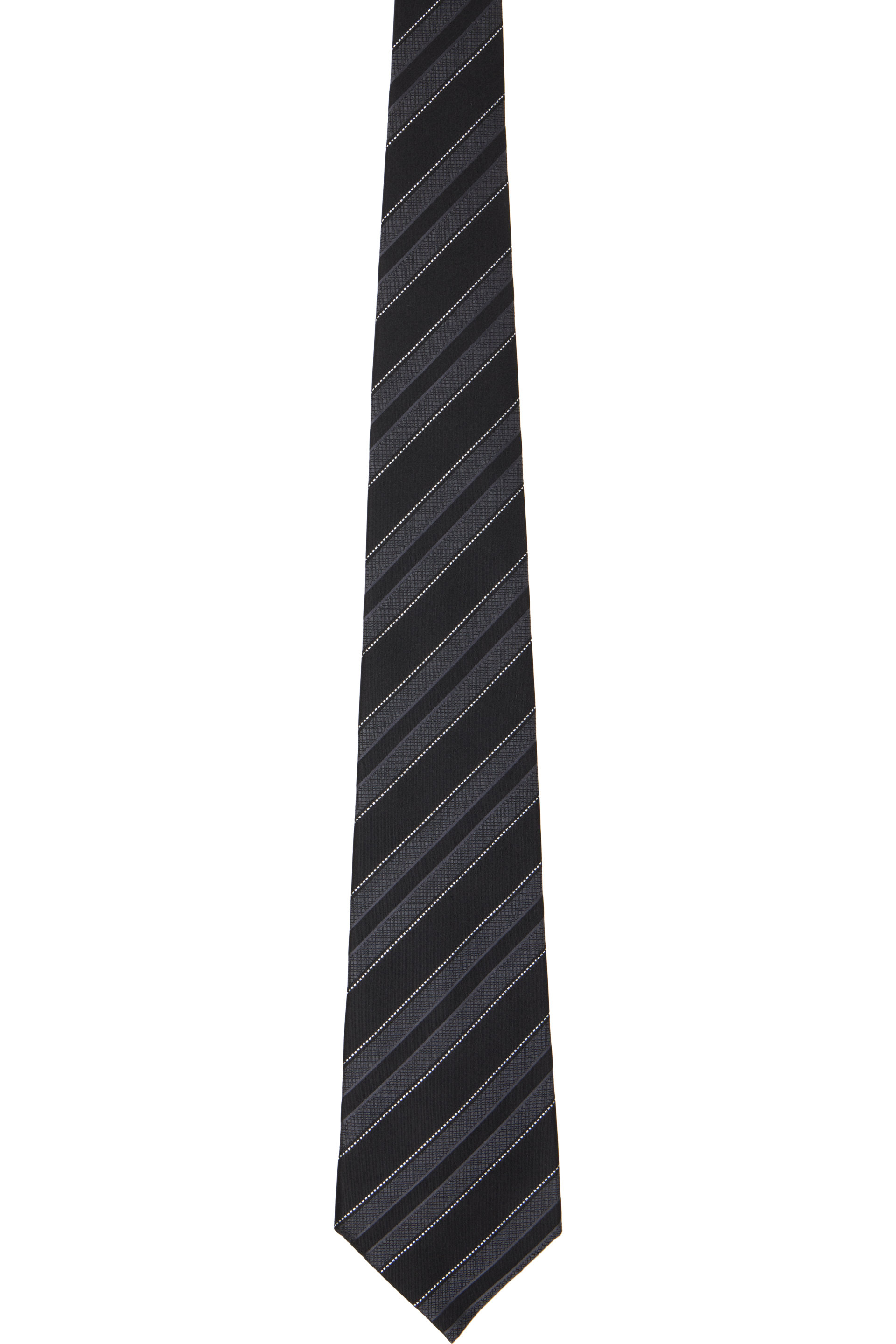 Comme des Garçons Homme Deux - Black Silk Lamé Stripe Tie