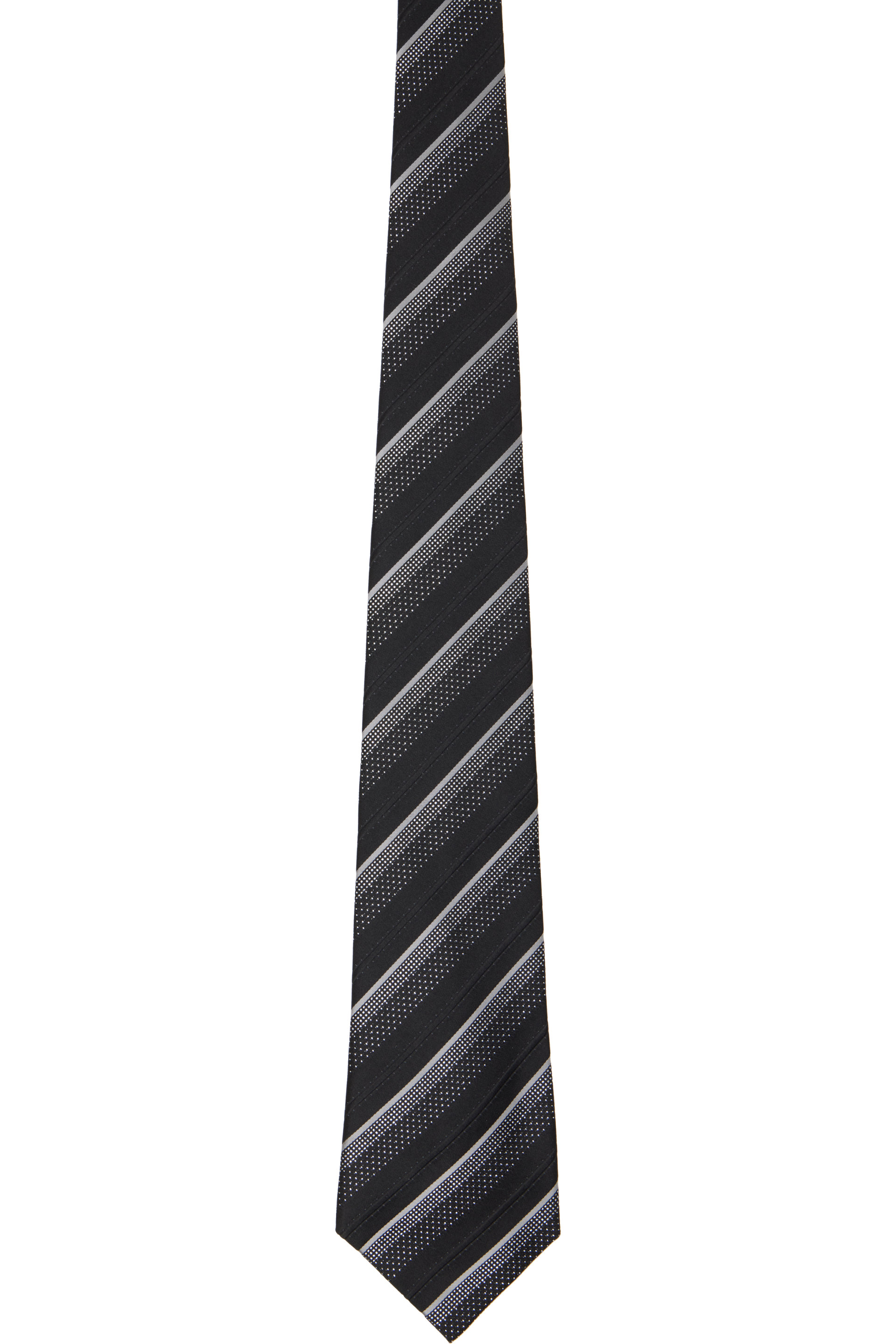 Comme des Garçons Homme Deux - Black Silk Lamé Stripe Tie
