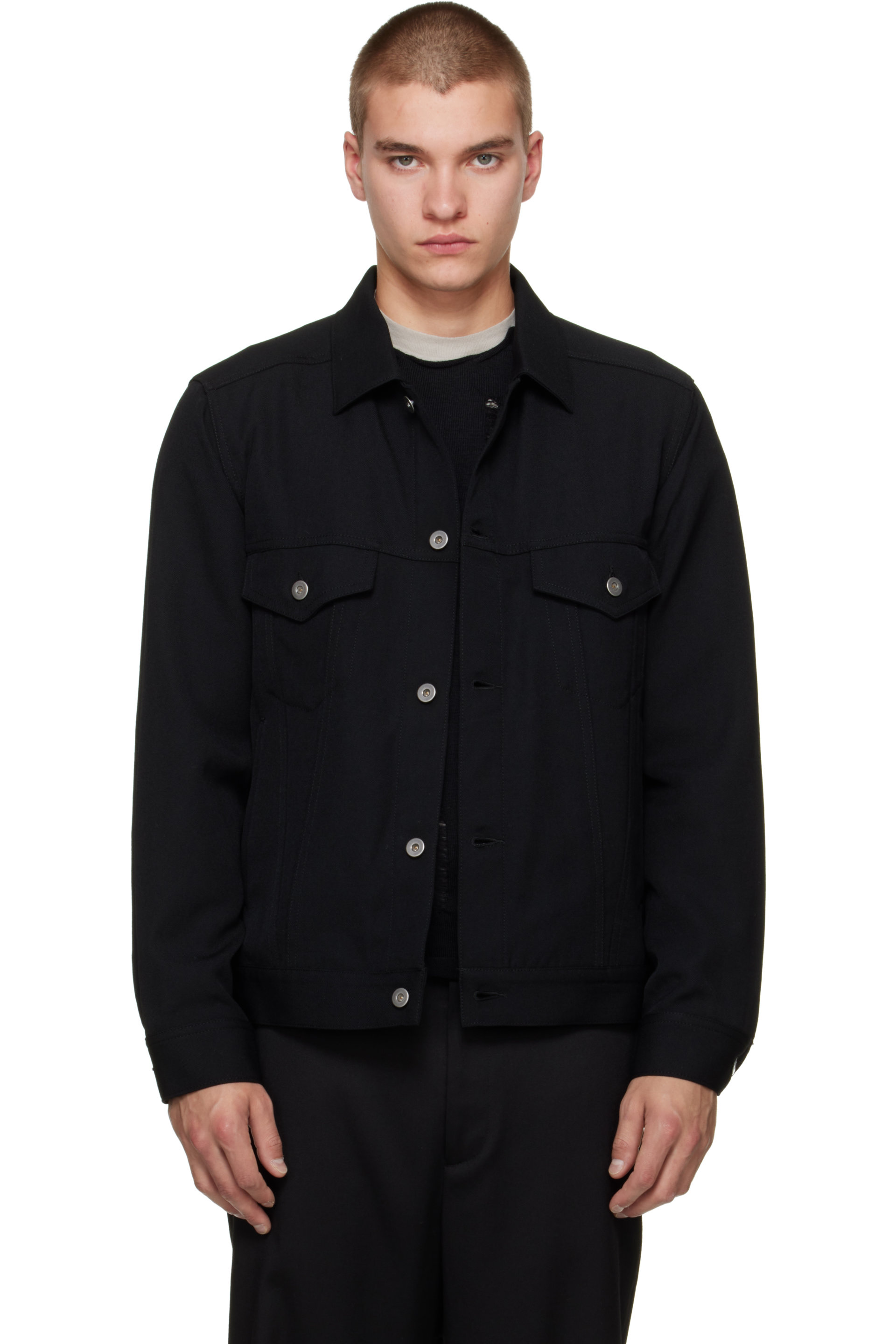 Comme des Garçons Homme Deux - Black Woollen Trucker Jacket
