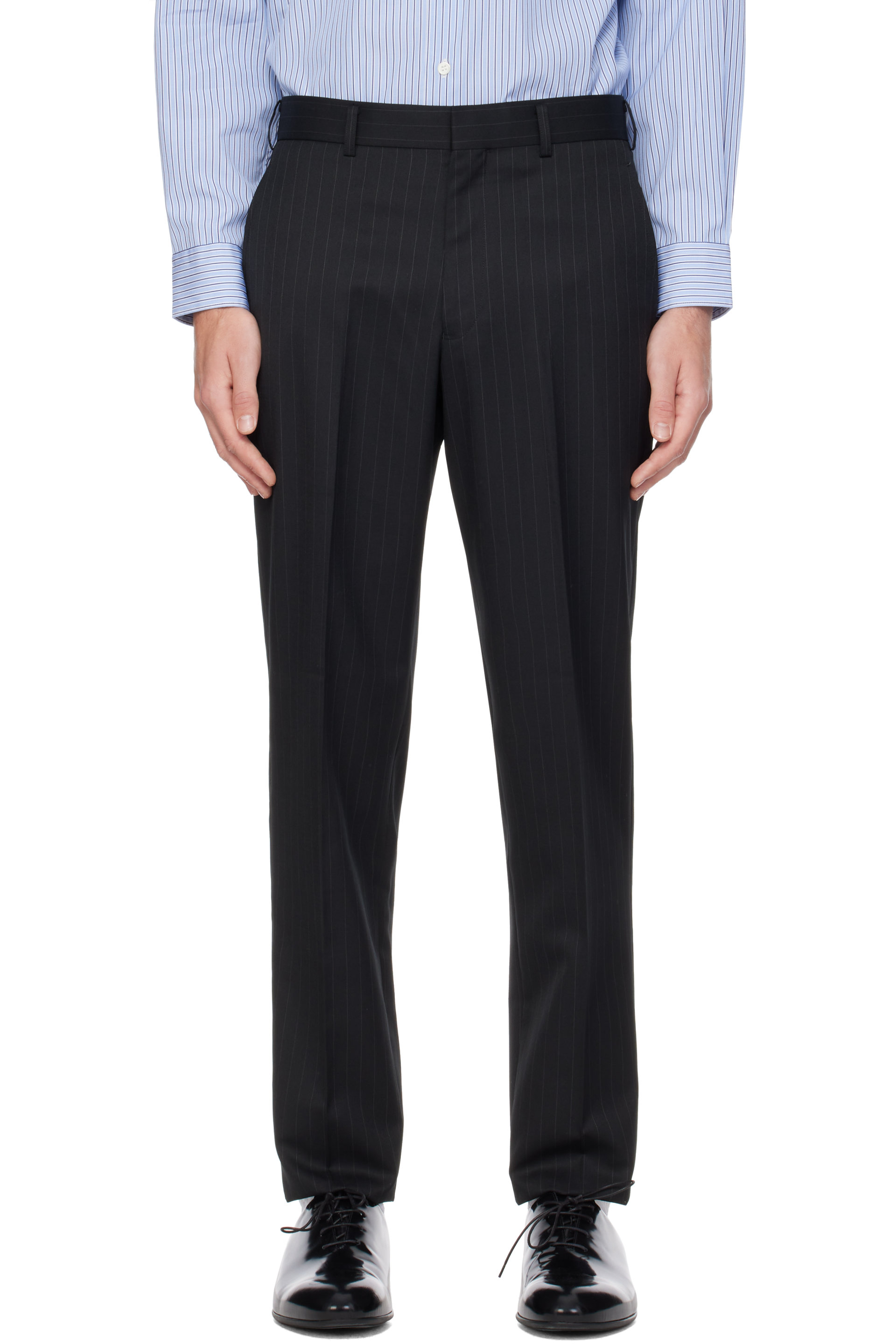 Comme des Garçons Homme Deux - Black Pinstripe Trousers