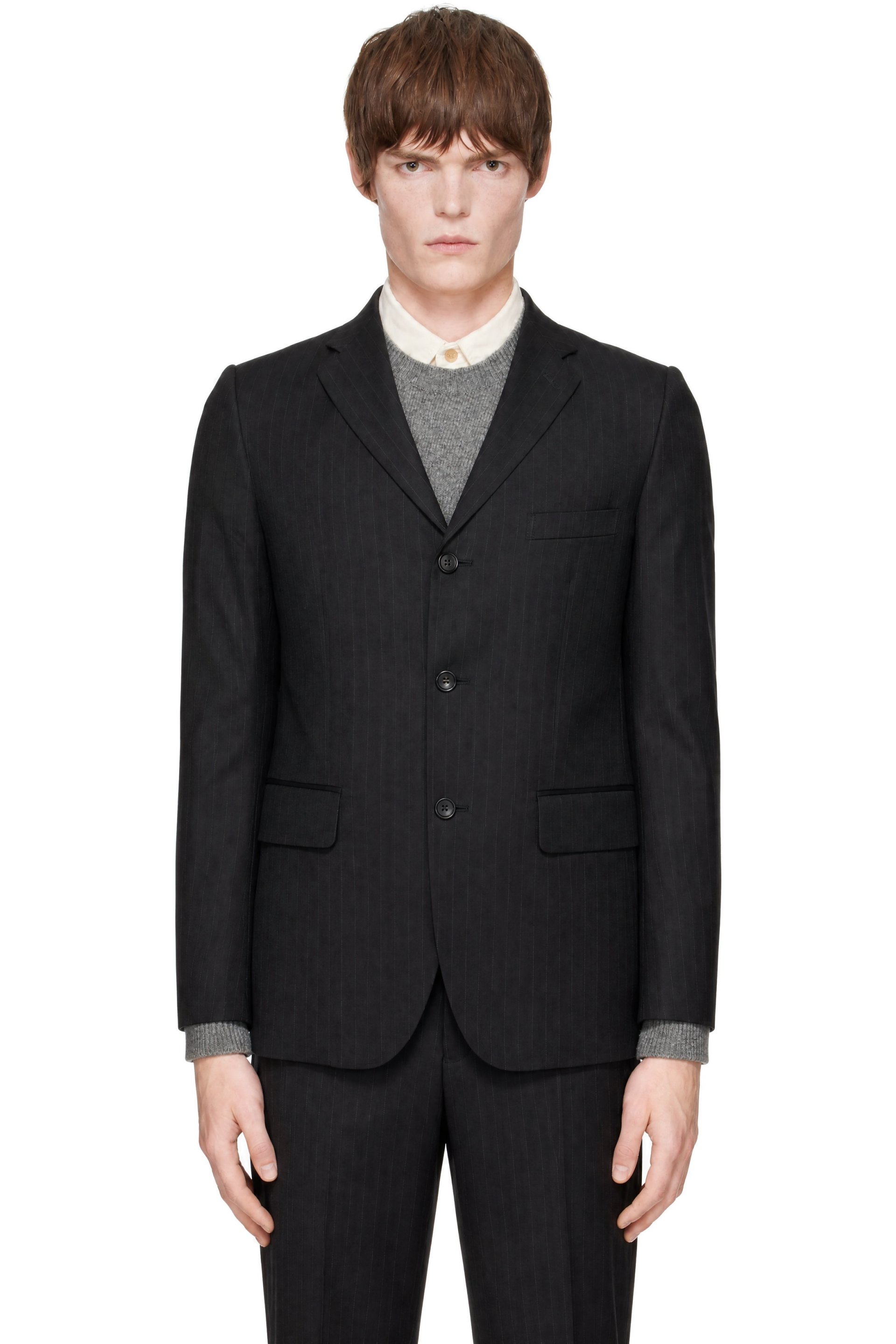 Comme Des Garçons Homme Deux - Veston noir à rayures