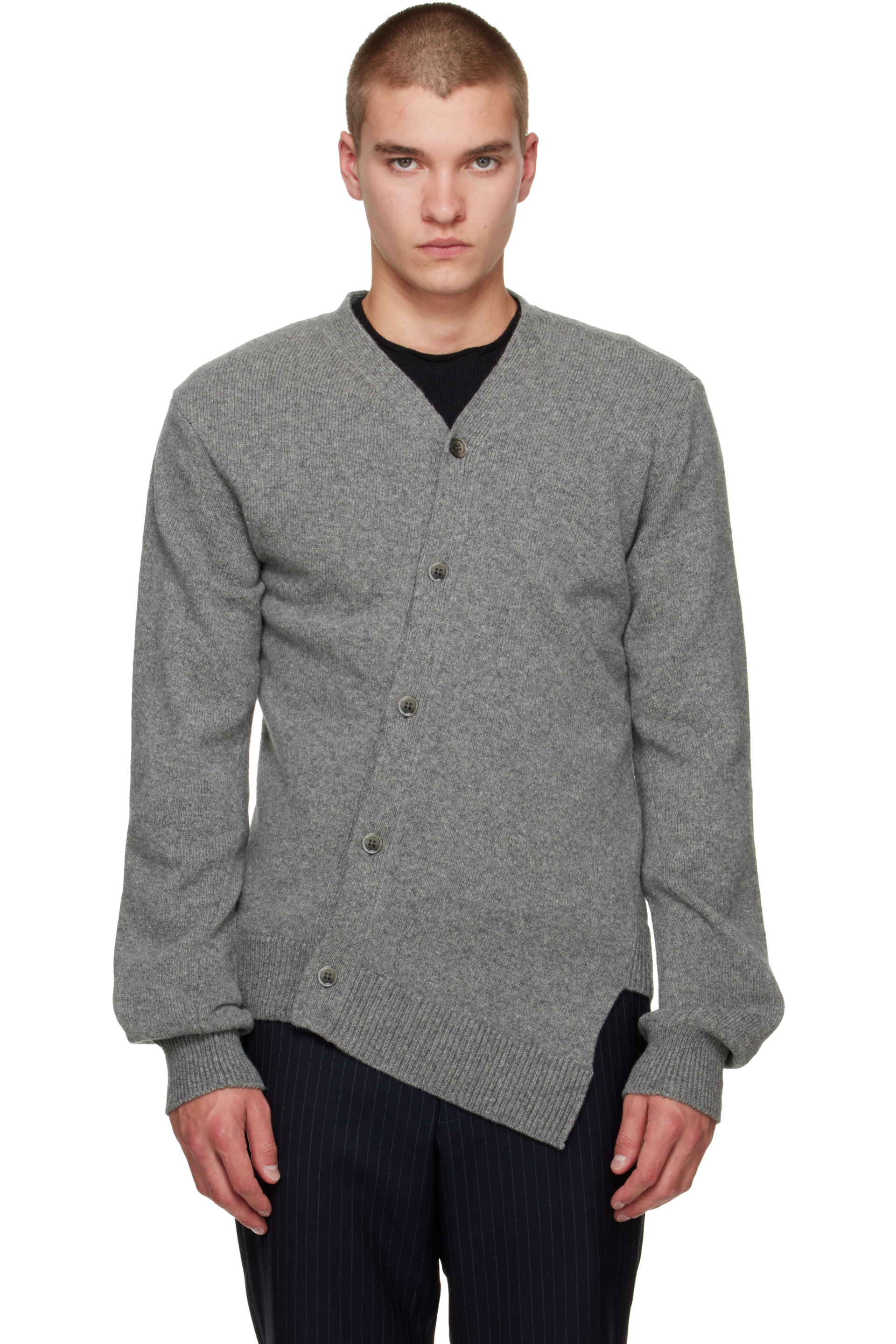 Comme des Garçons Homme Deux - Gray Wool Cardigan