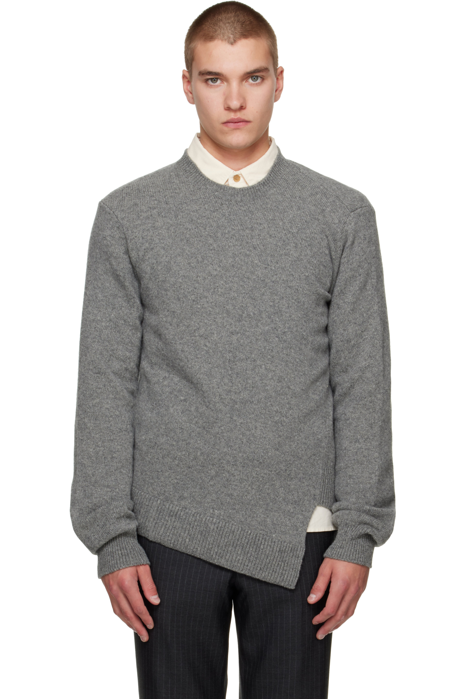 Comme des Garçons Homme Deux - Gray Wool Sweater