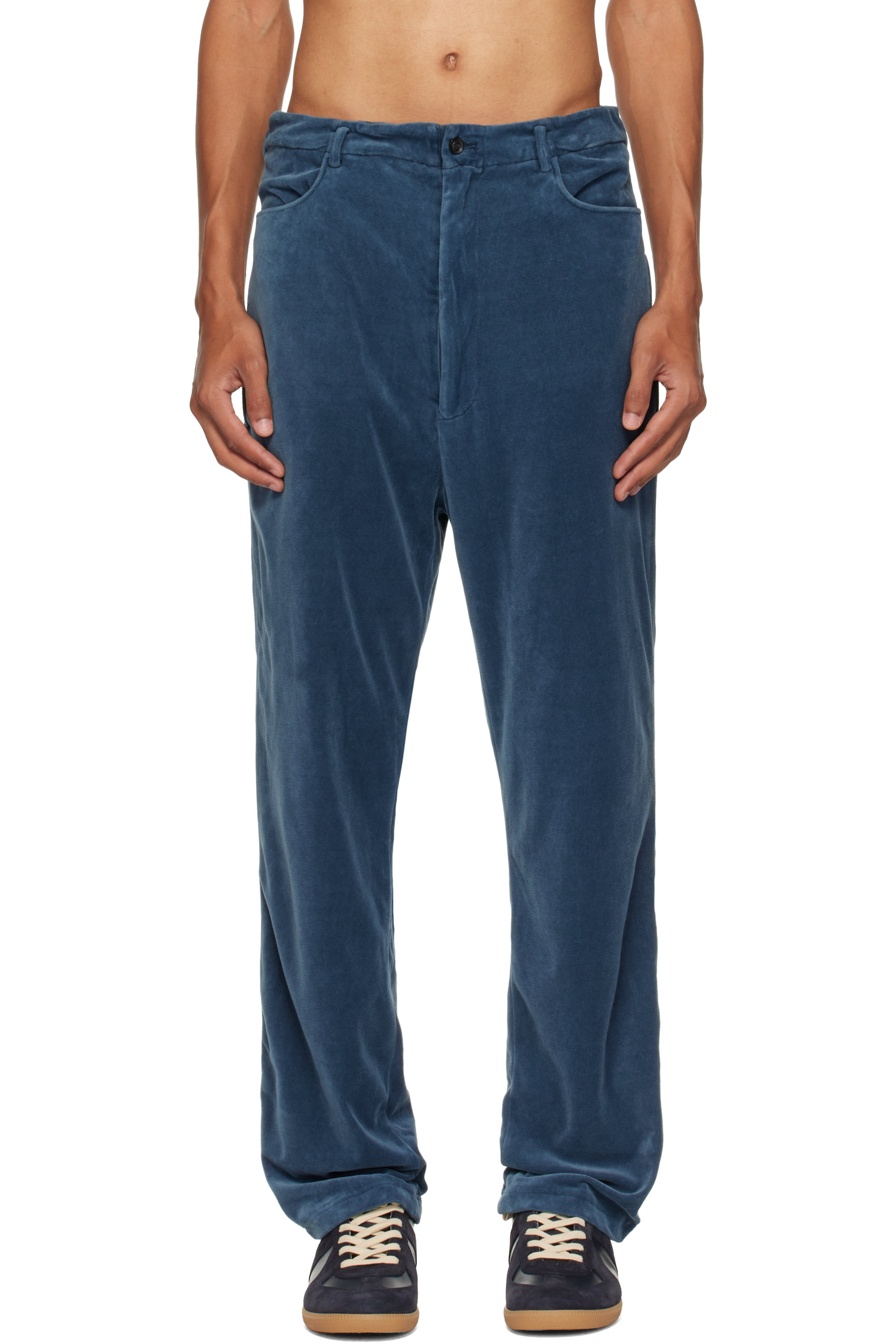 SOSHIOTSUKI - Blue Asics Edition Double Pocket Vintage Velvet Track Pants