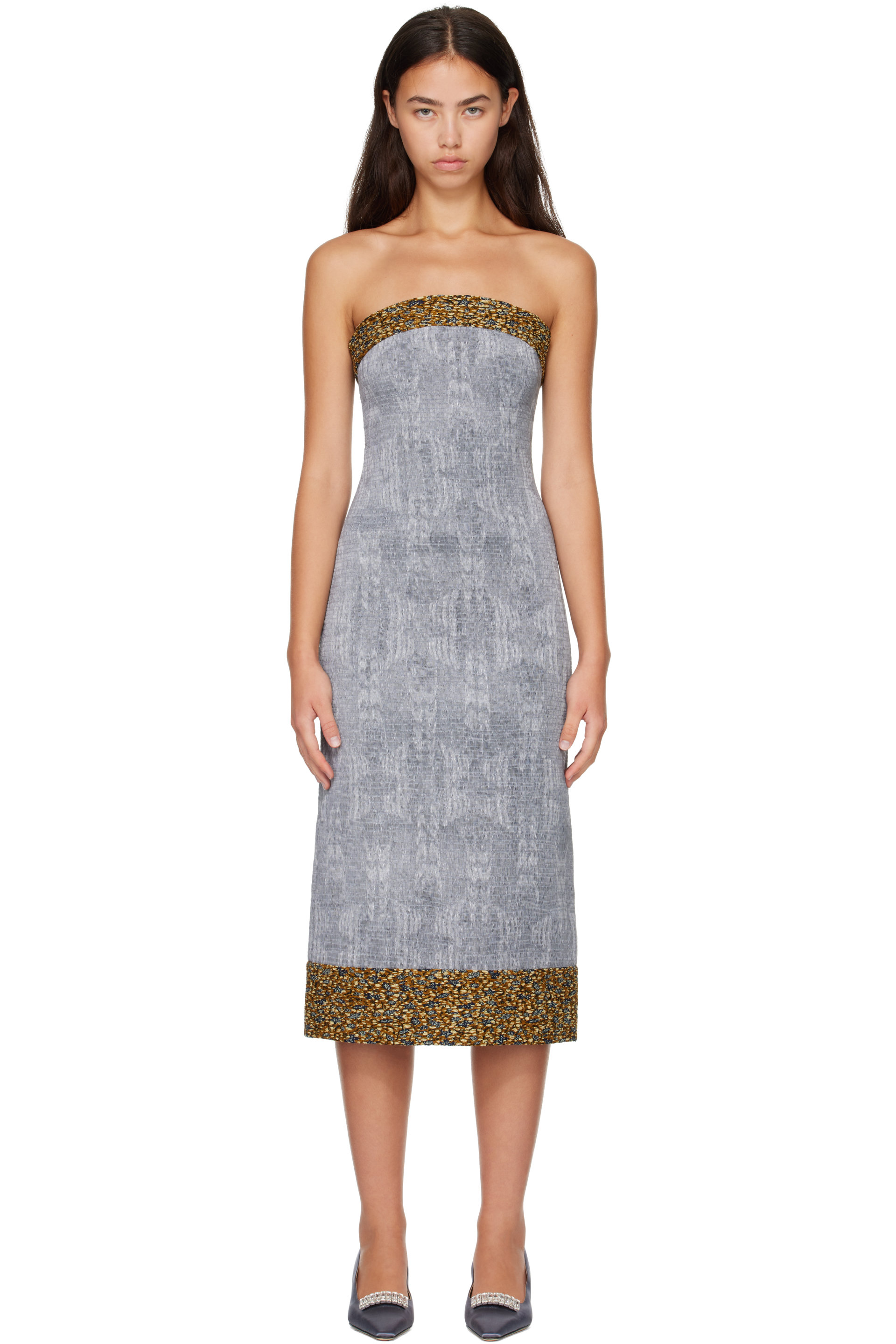SUPER YAYA - Gray Thalia Midi Dress