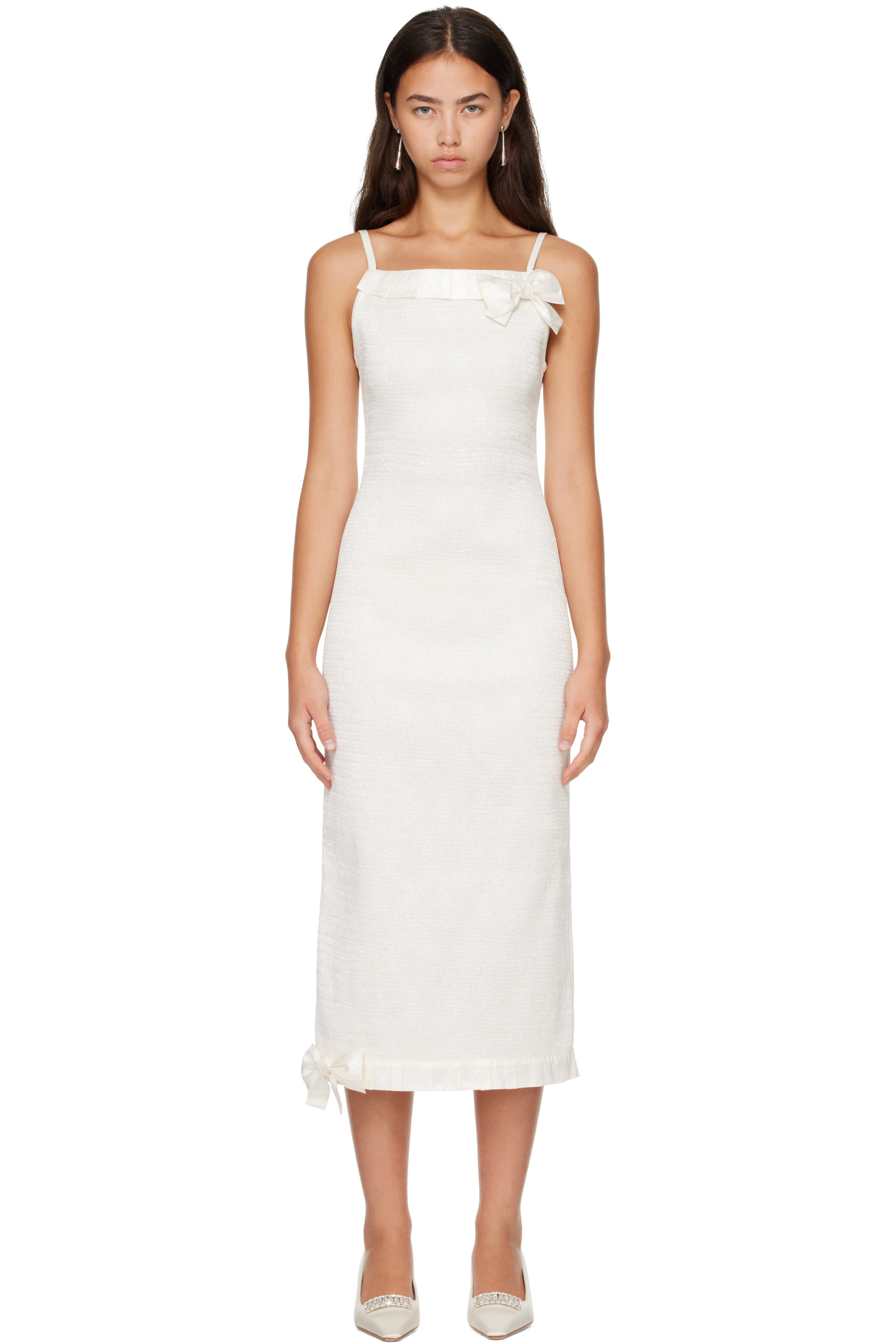 SUPER YAYA - Off-White Audrey Midi Dress