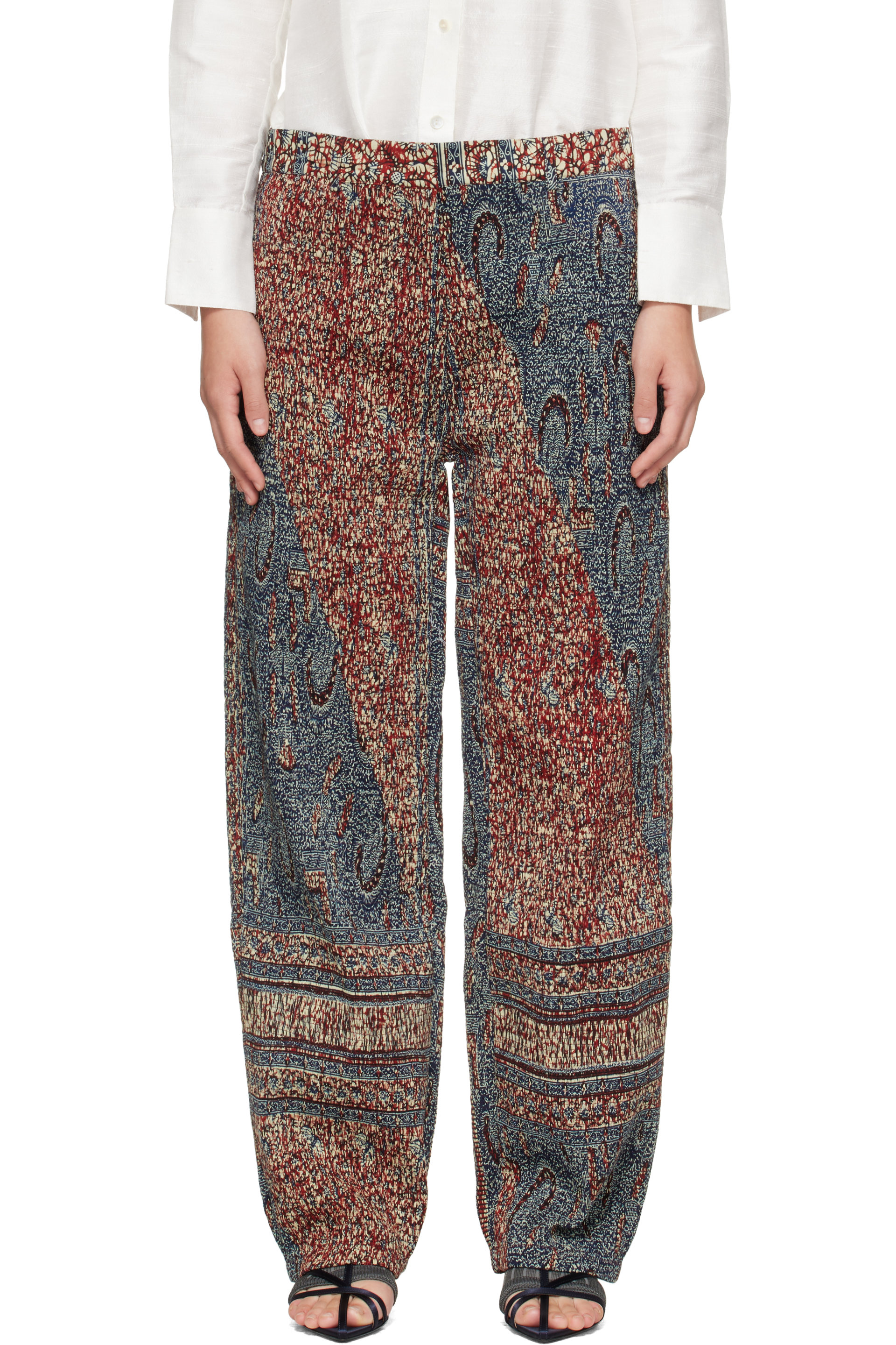 SUPER YAYA - Red & Navy Panarea Trousers