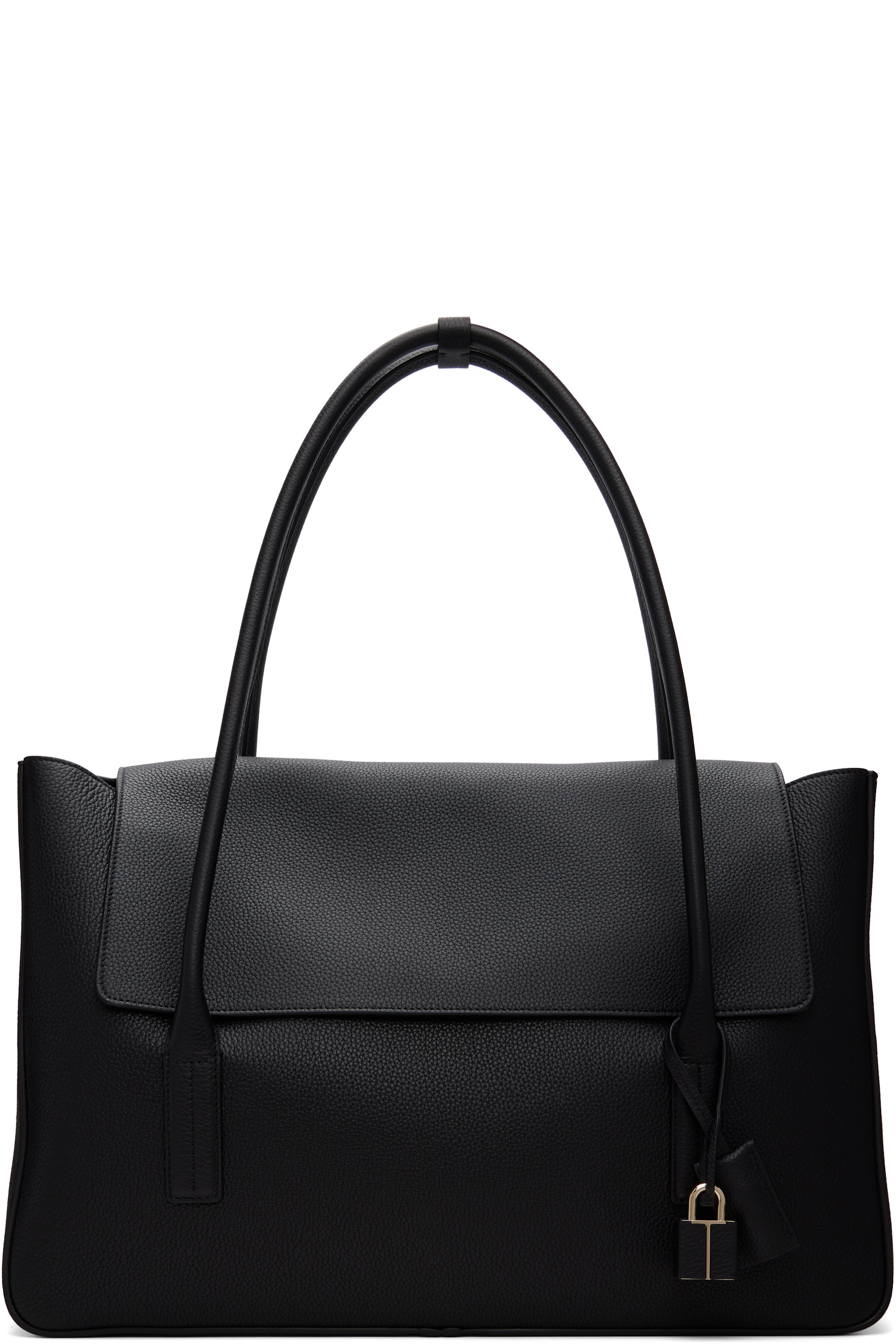 TOM FORD - Black Grain Leather Eclipse Large Shoulder Bag