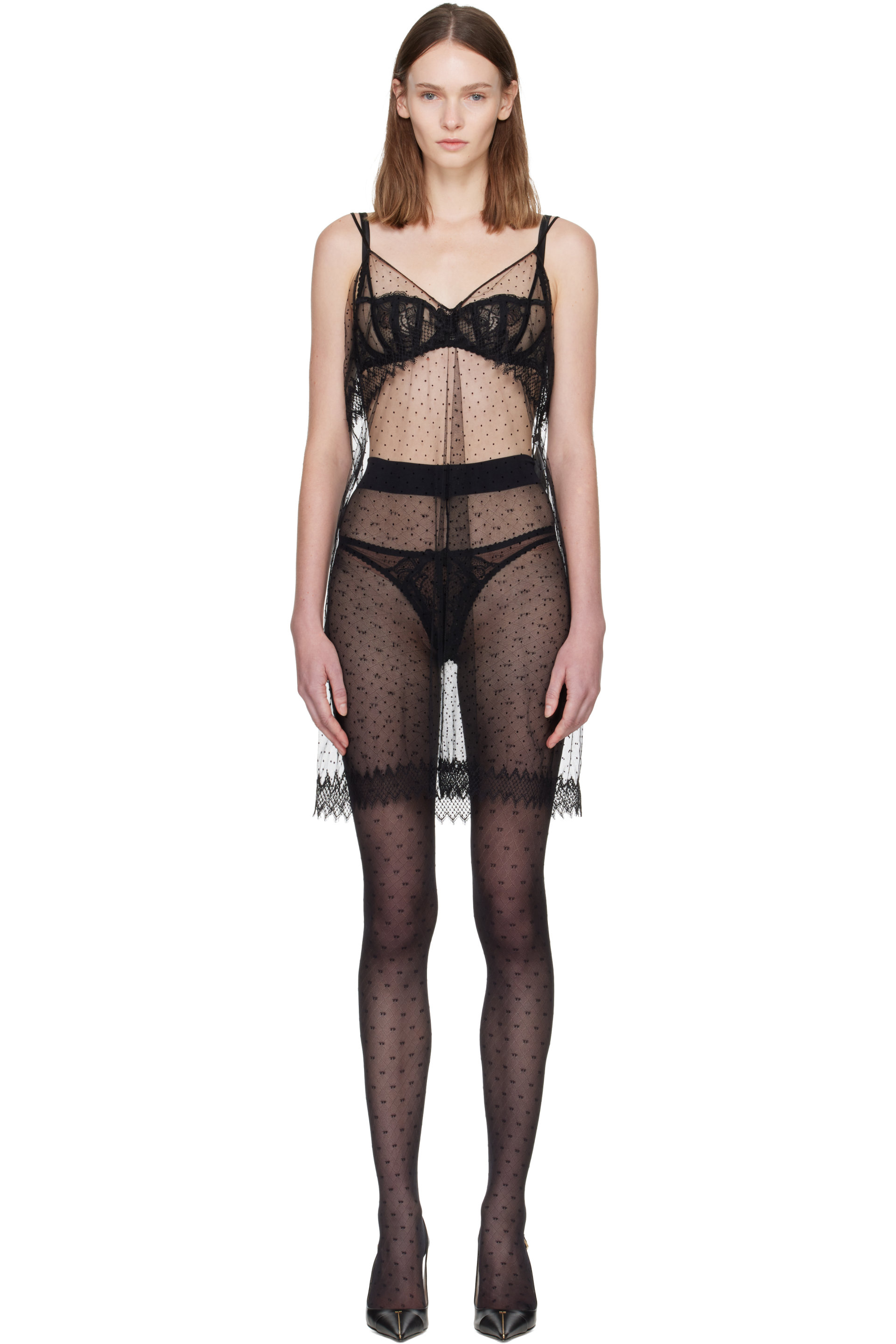 TOM FORD - Black Tulle Cocktail Slip Minidress