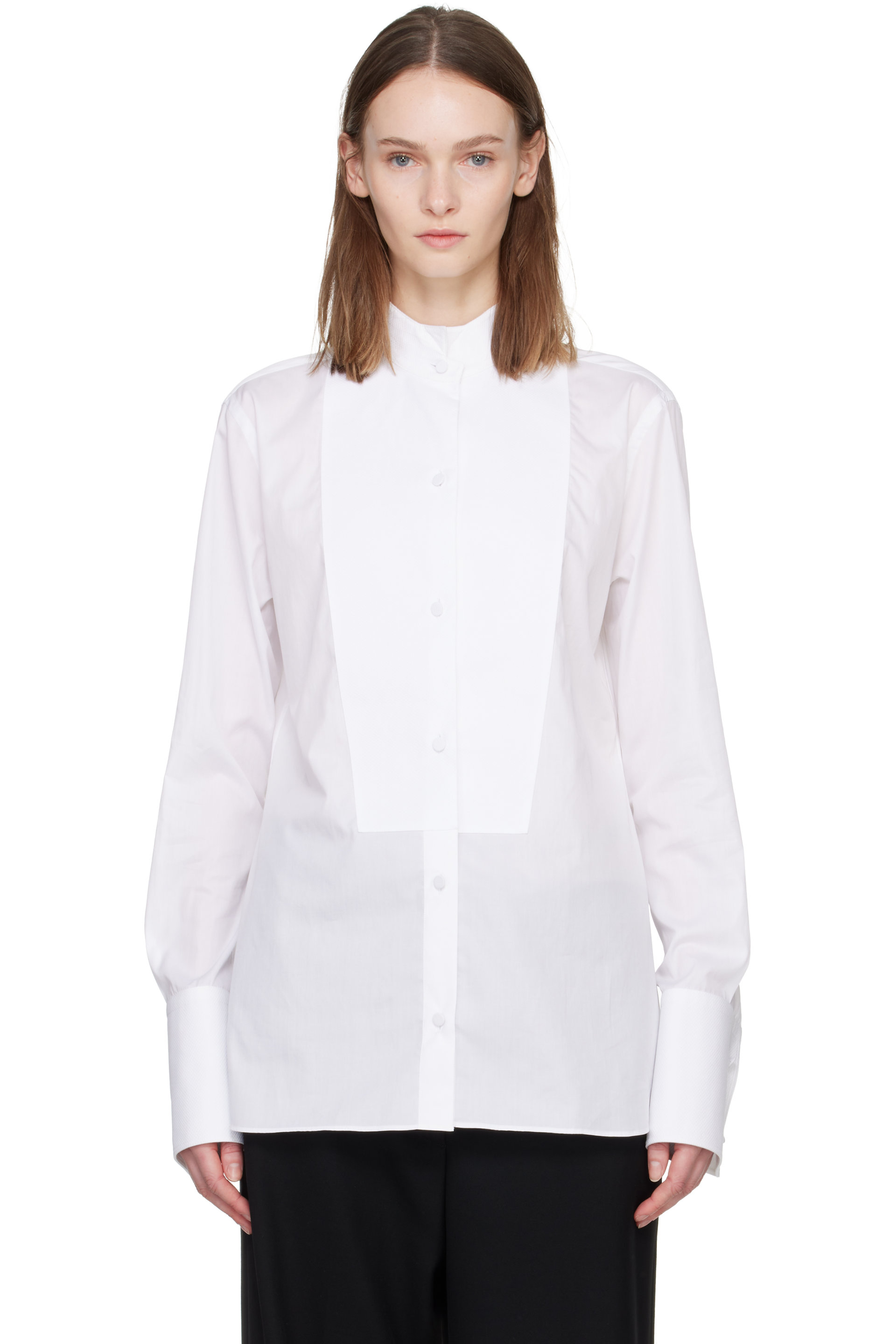 TOM FORD - White Fine Cotton Tuxedo Shirt