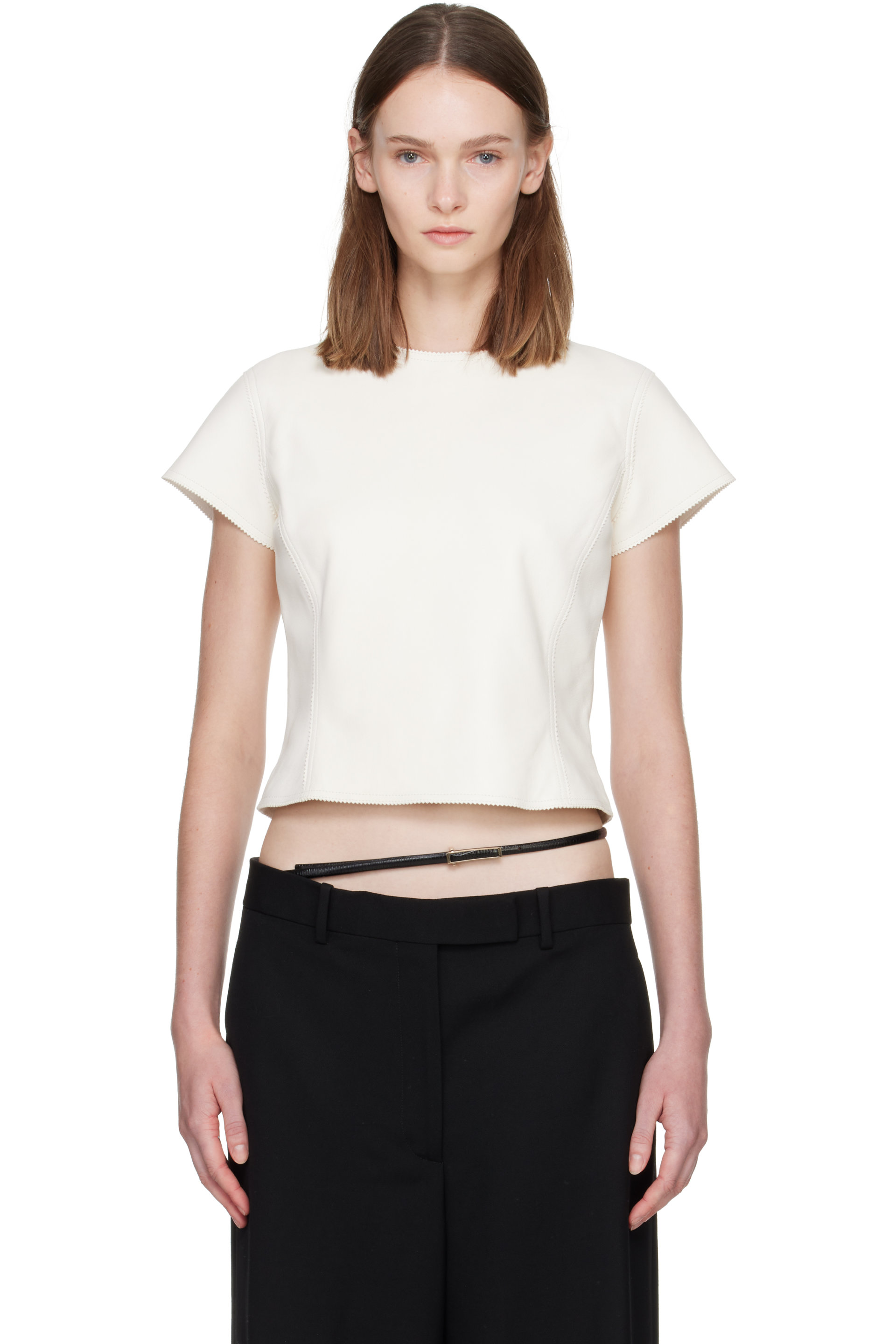 TOM FORD - Off-White Lightweight Guanteria Fitted Lambskin T-shirt