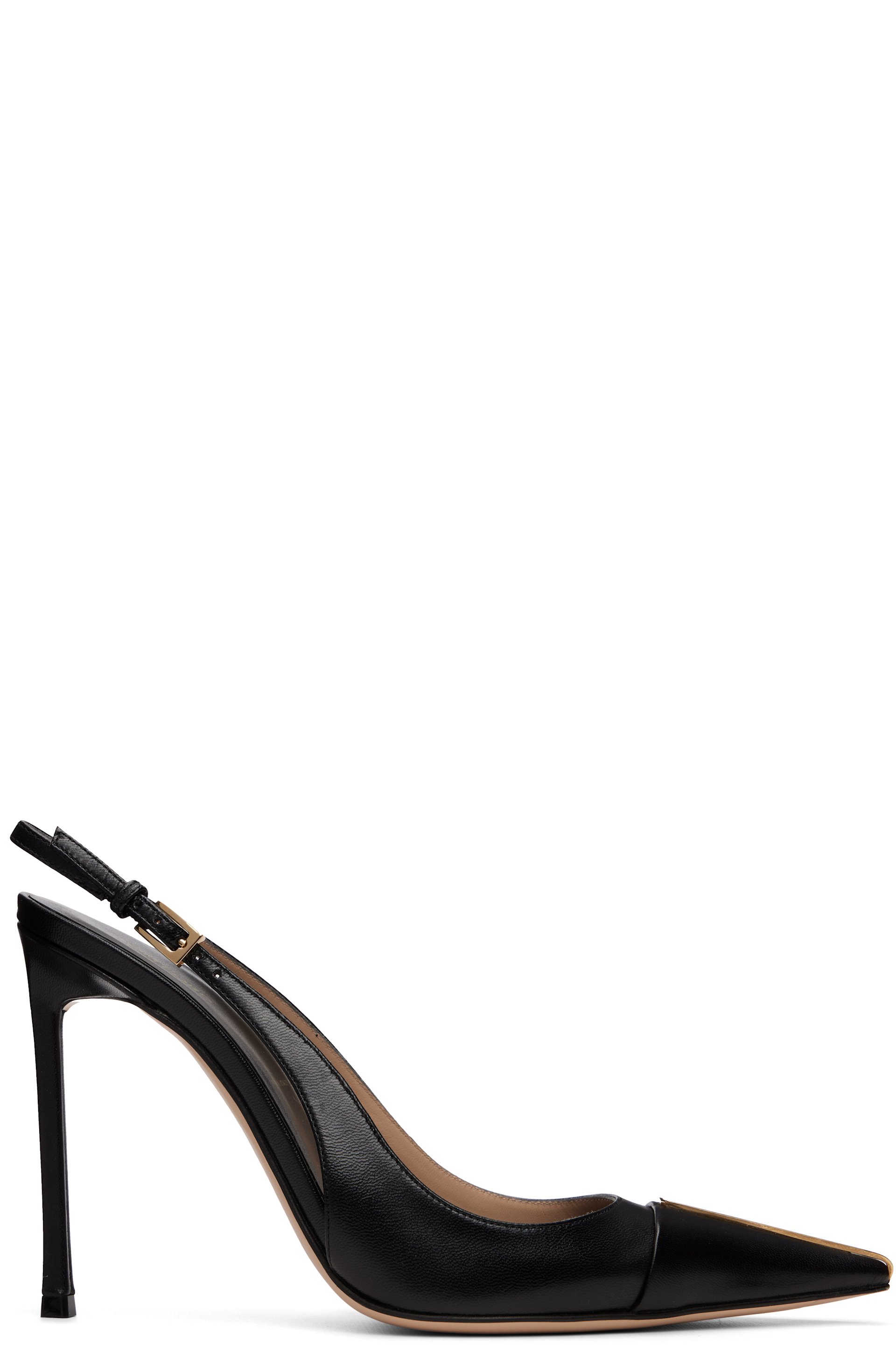 TOM FORD - Black Shiny Leather Thea Slingback Heels