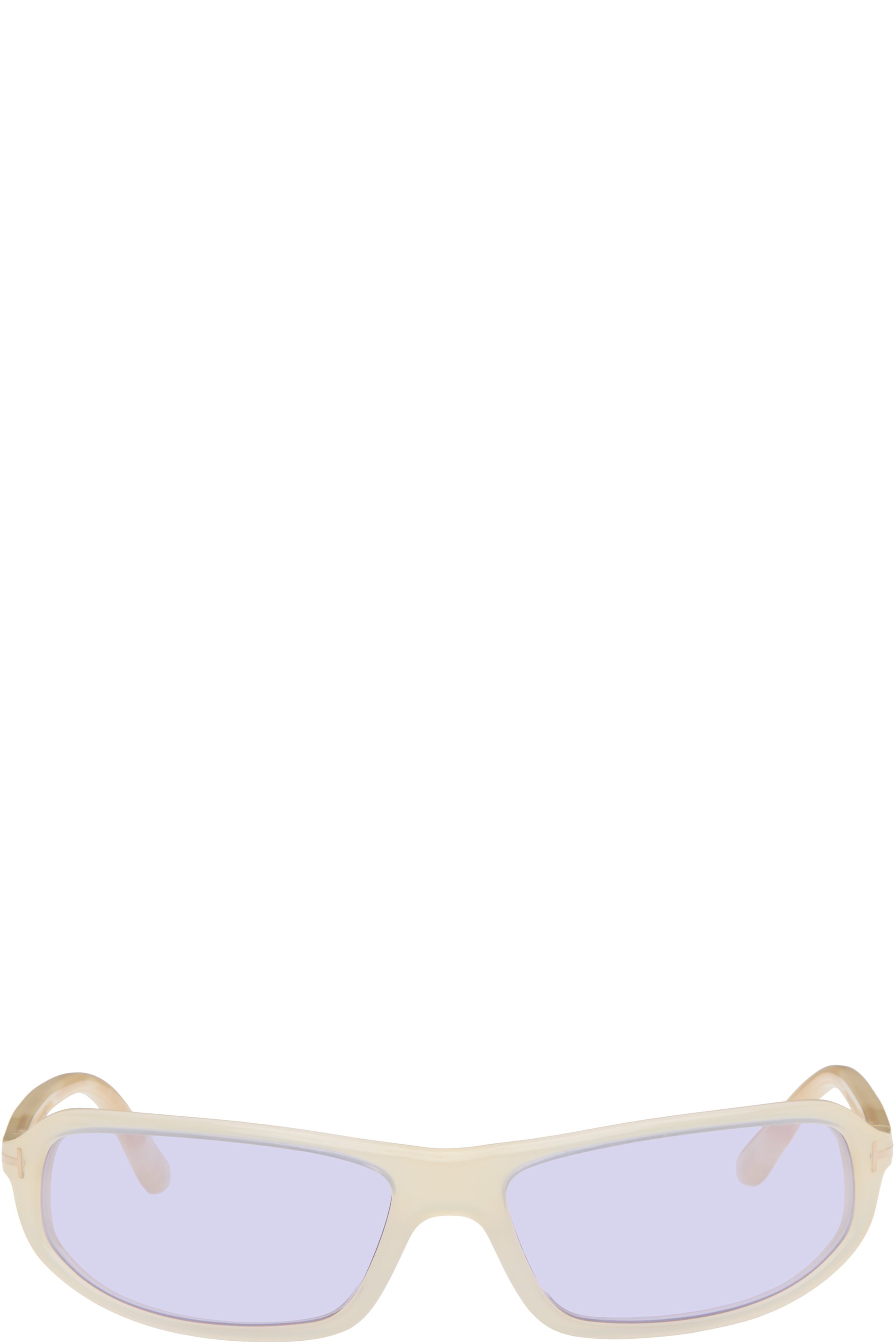 TOM FORD - Off-White Addison Sunglasses