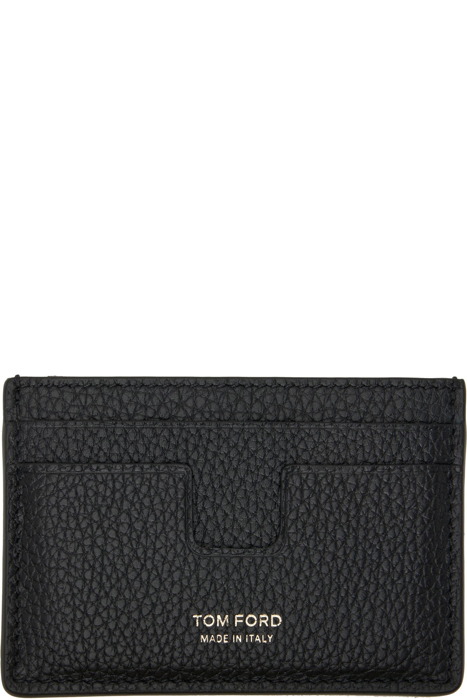 TOM FORD - Black Grain Leather Classic Card Holder