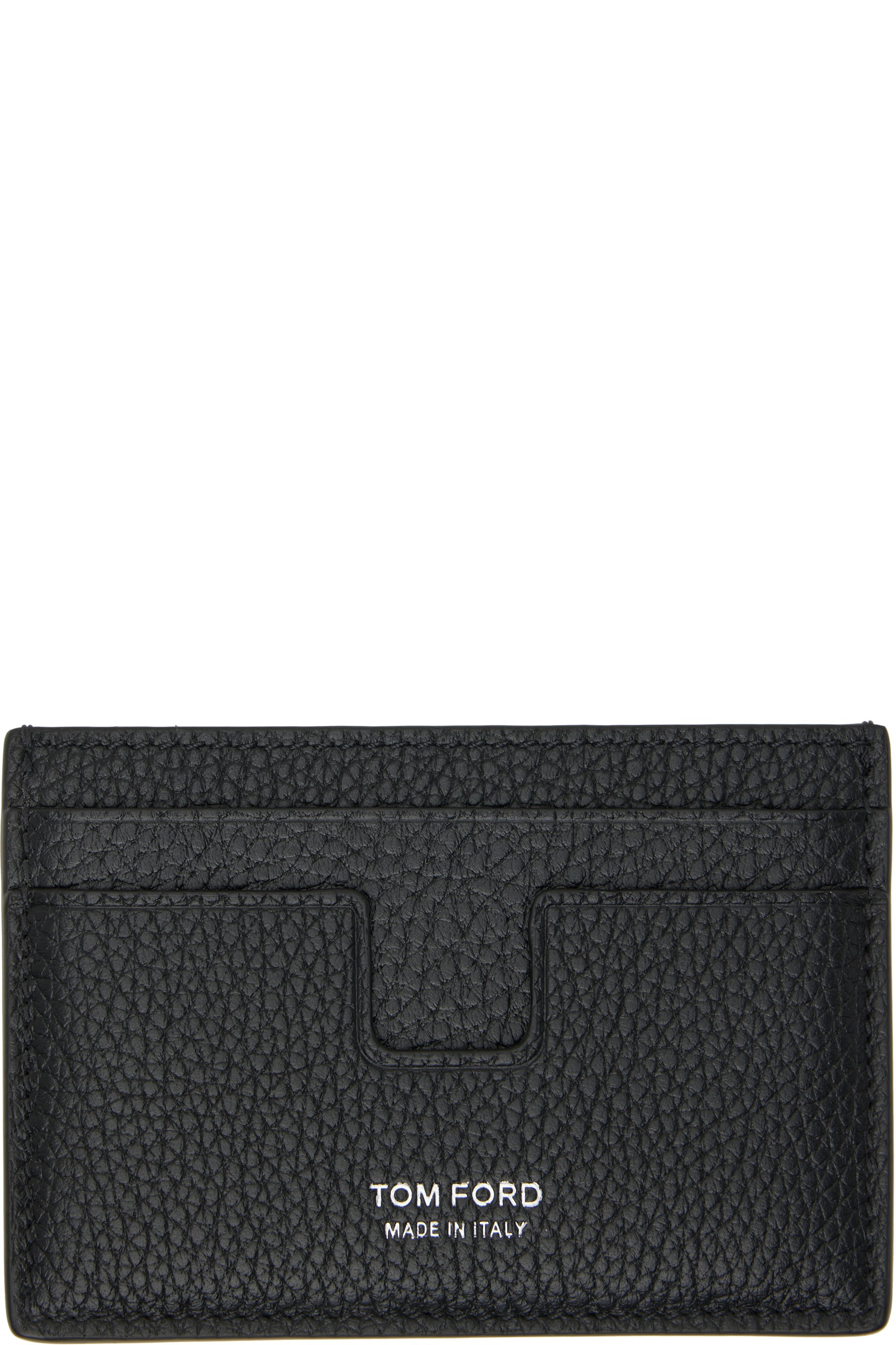 TOM FORD - Black Grain Leather Classic Card Holder