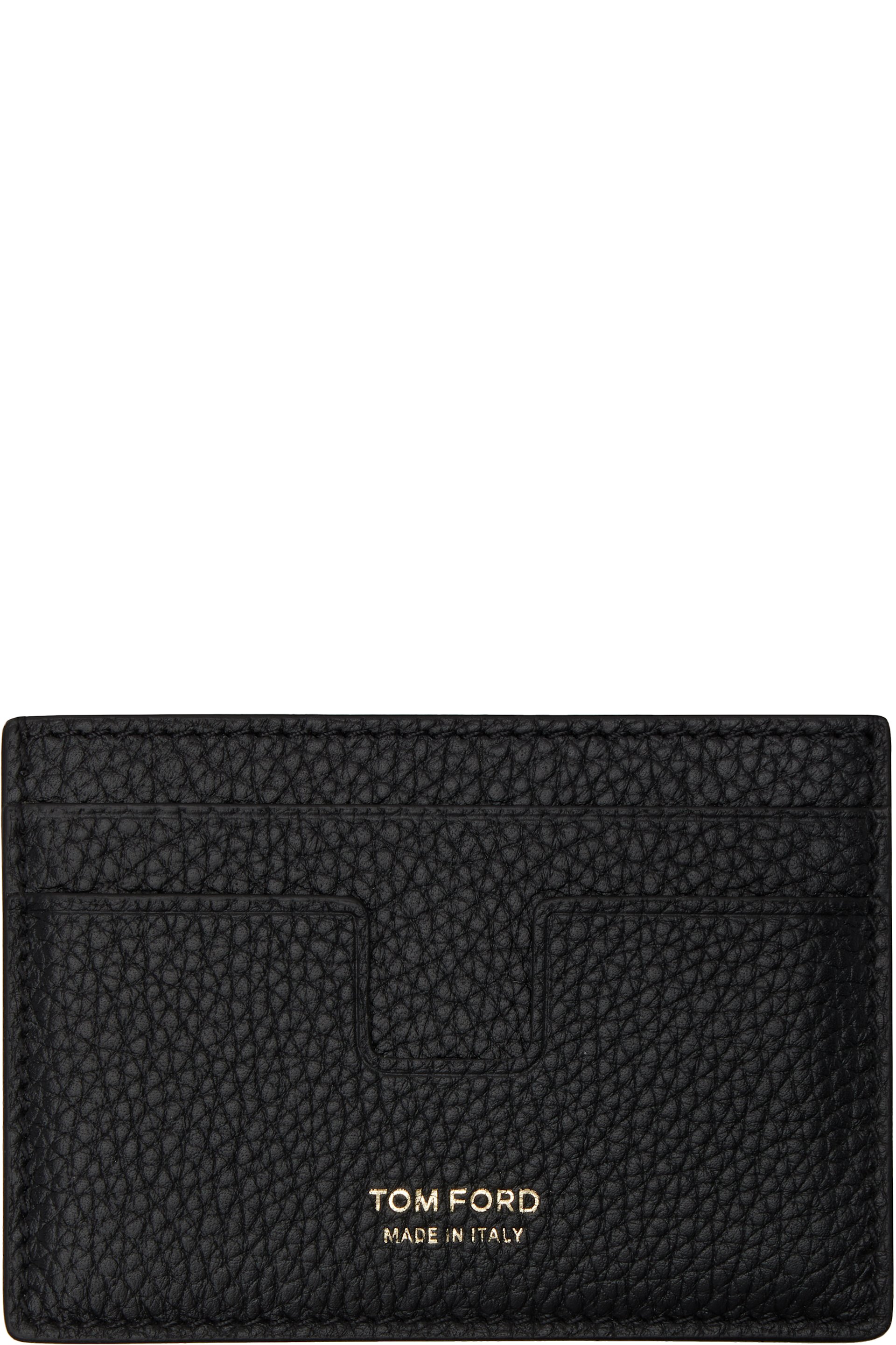 TOM FORD - ブラック ソフトグレインレザー マネークリップ カードケース