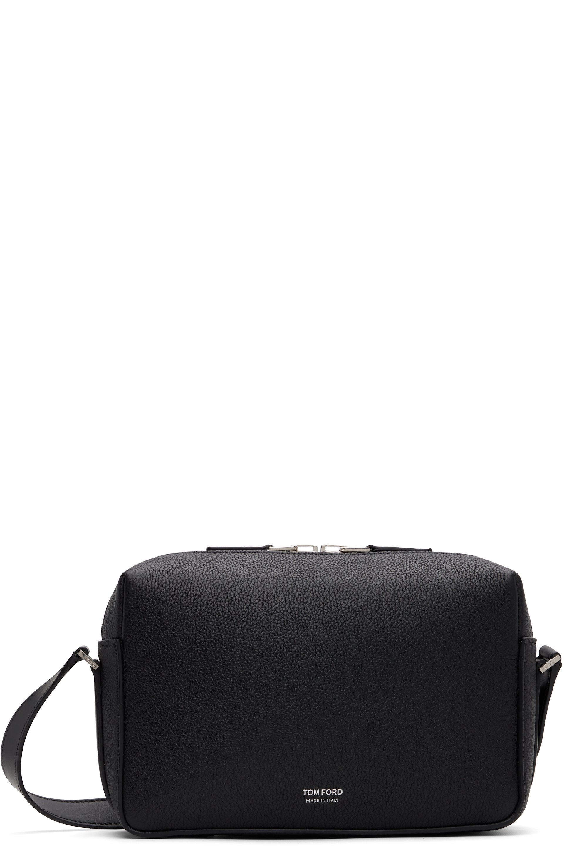 TOM FORD - Black Grain & Soft Leather T-Line Camera Bag