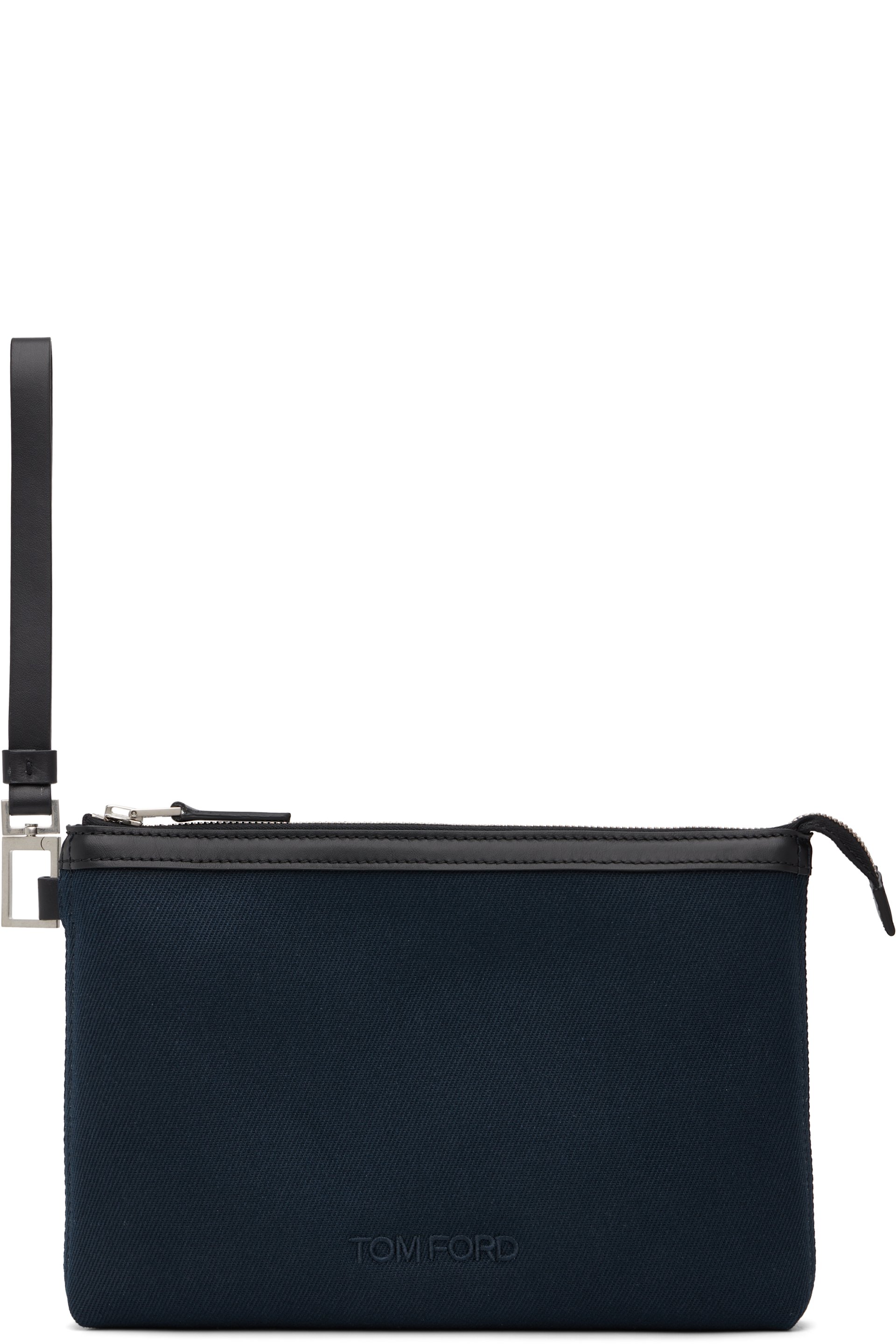 TOM FORD - Navy Small Wristlet Pouch