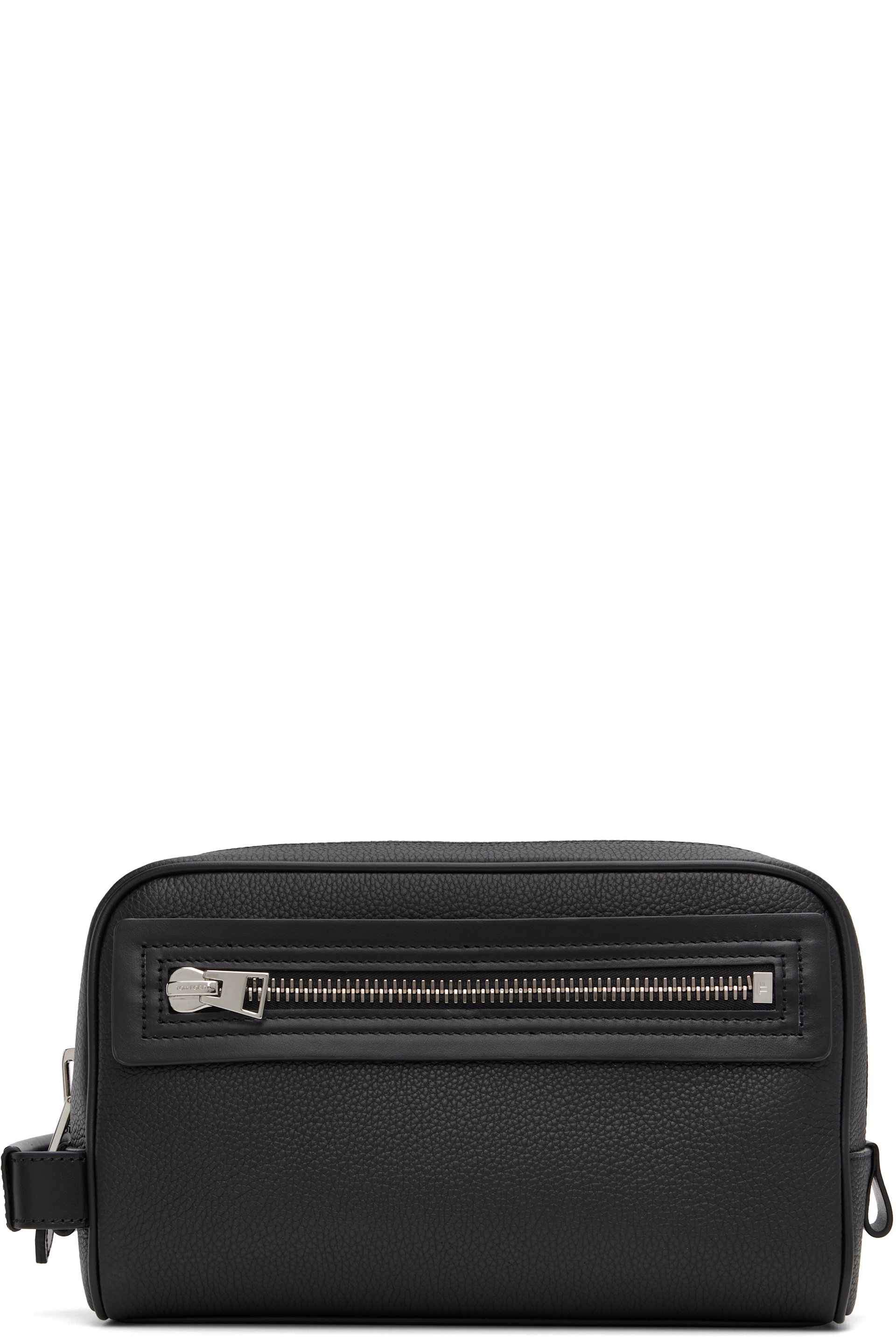 TOM FORD - Black Grain Leather Toiletry Pouch