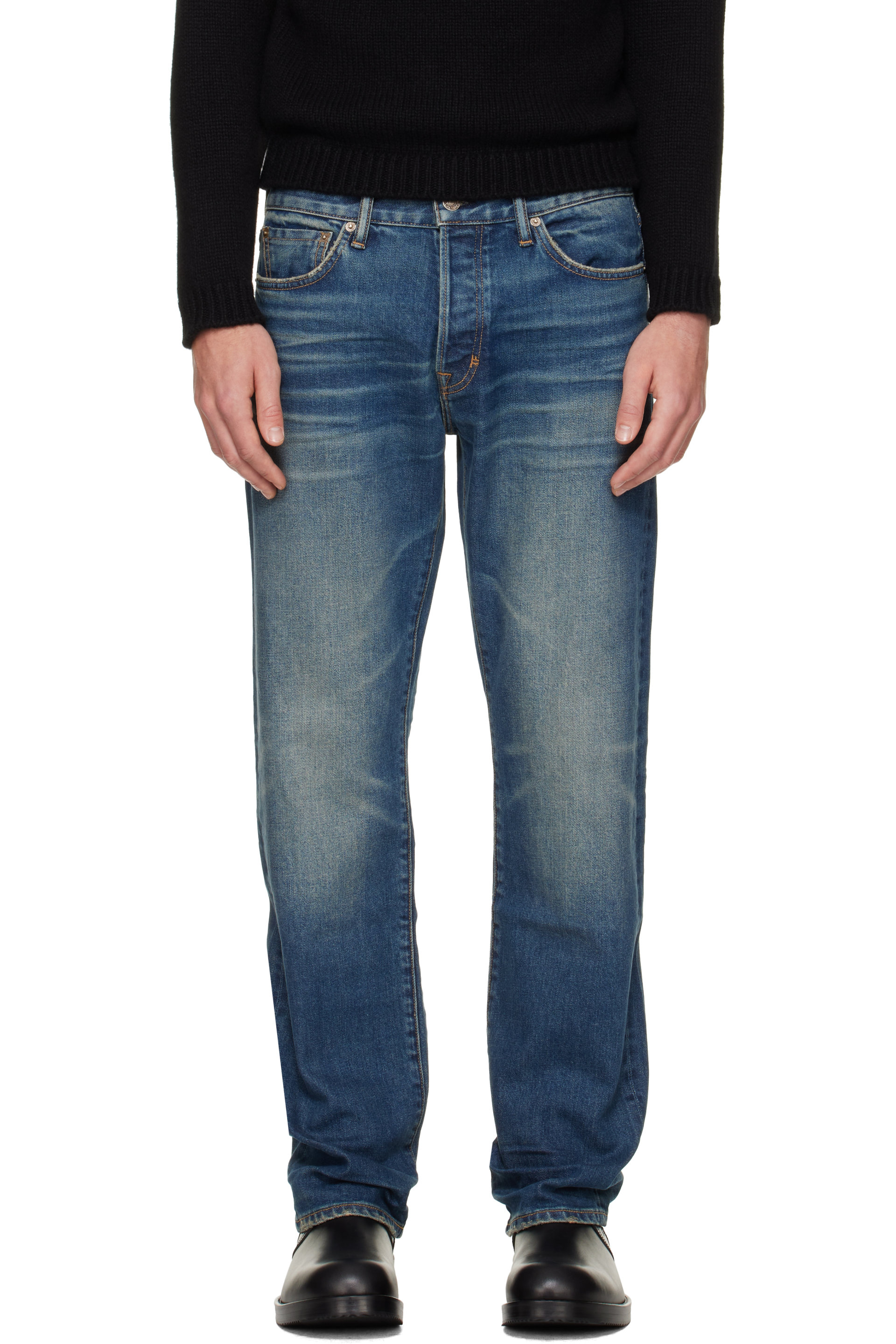 TOM FORD - Jean droit 50's bleu