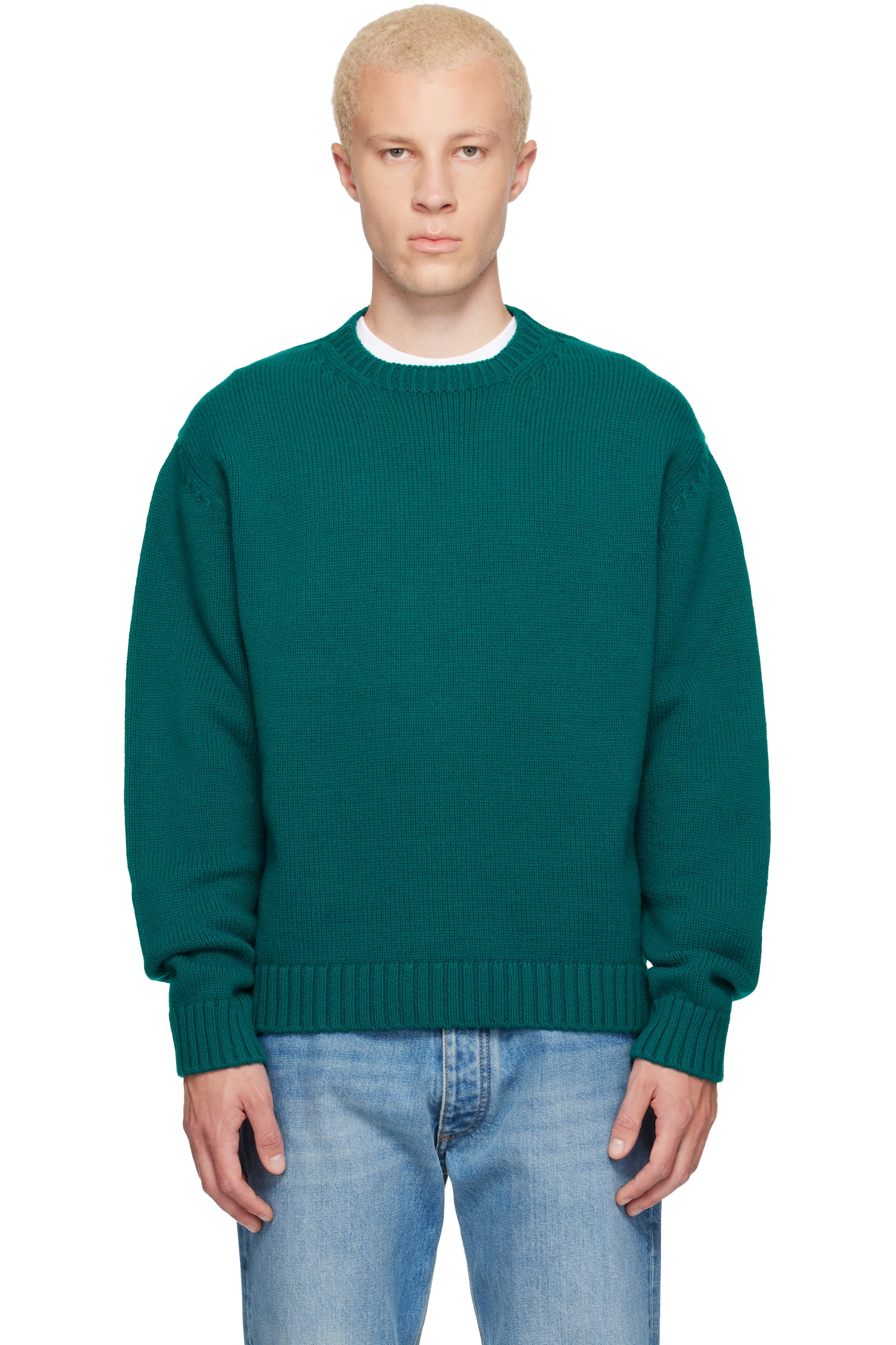 TOM FORD - Green Cashmere Wool Crew Neck Sweater