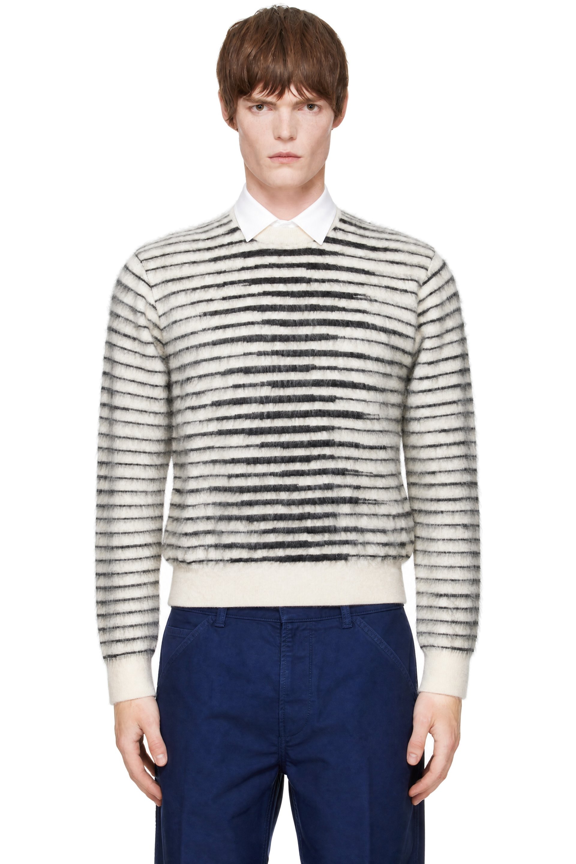 TOM FORD - White Brushed Mohair Crew Neck Sweater