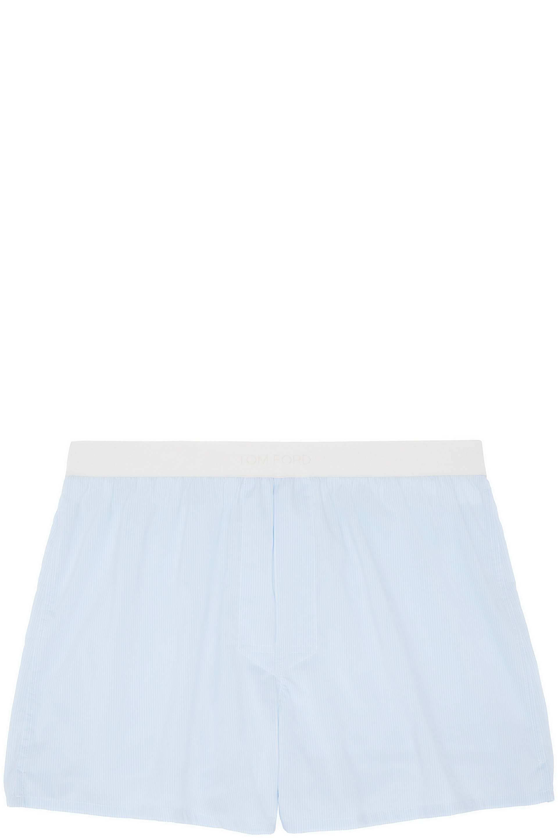 TOM FORD - Blue Poplin Boxers