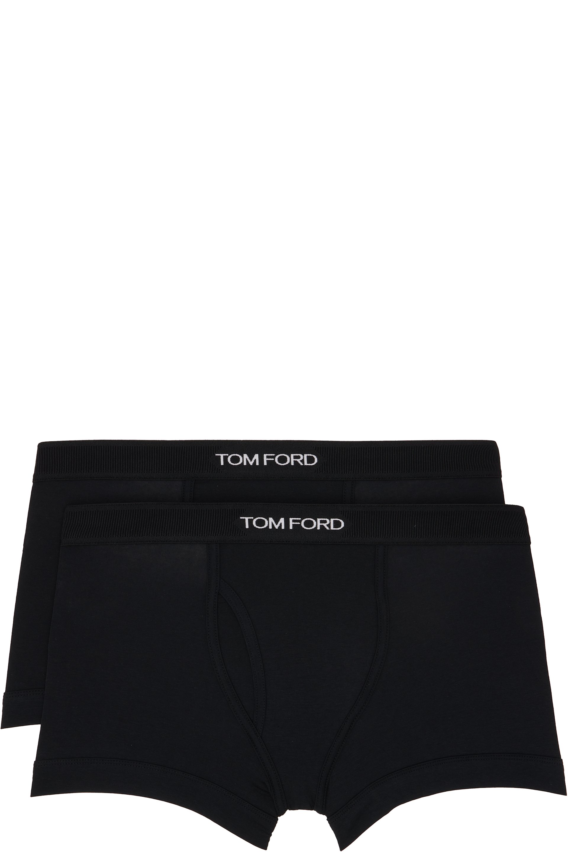 TOM FORD - Two-Pack Black Cotton Modal Boxer Briefs