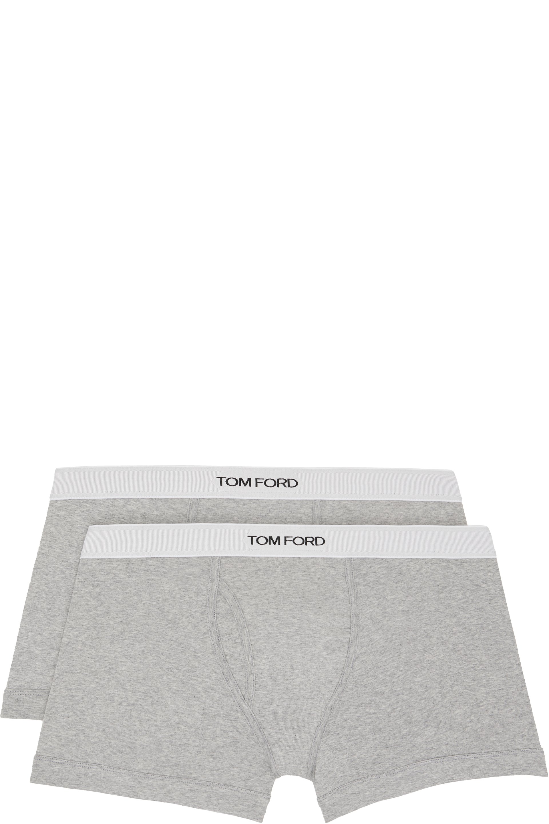TOM FORD - Two-Pack Gray Cotton Boxer Briefs