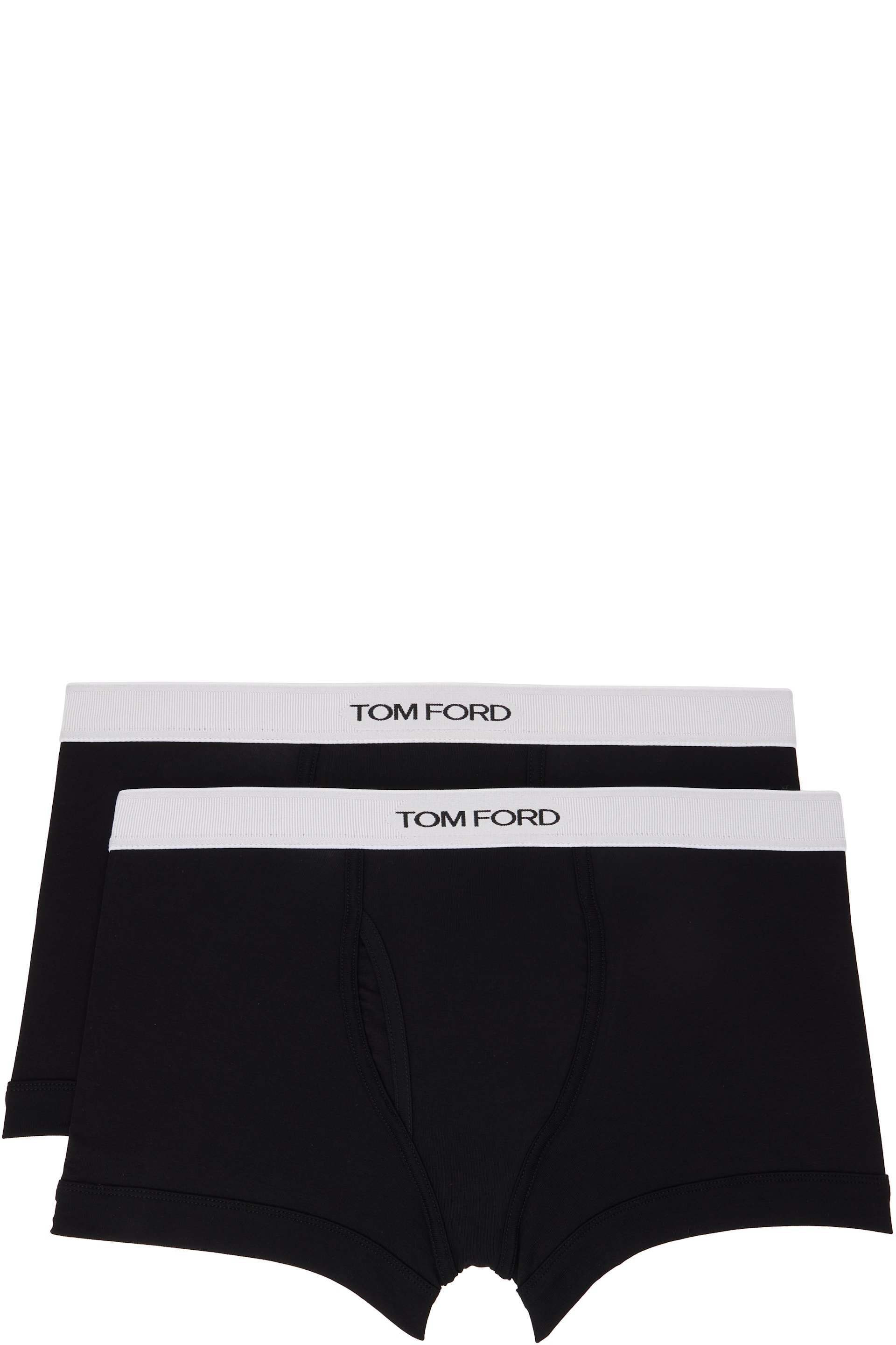 TOM FORD - Two-Pack Black Cotton Boxer Briefs