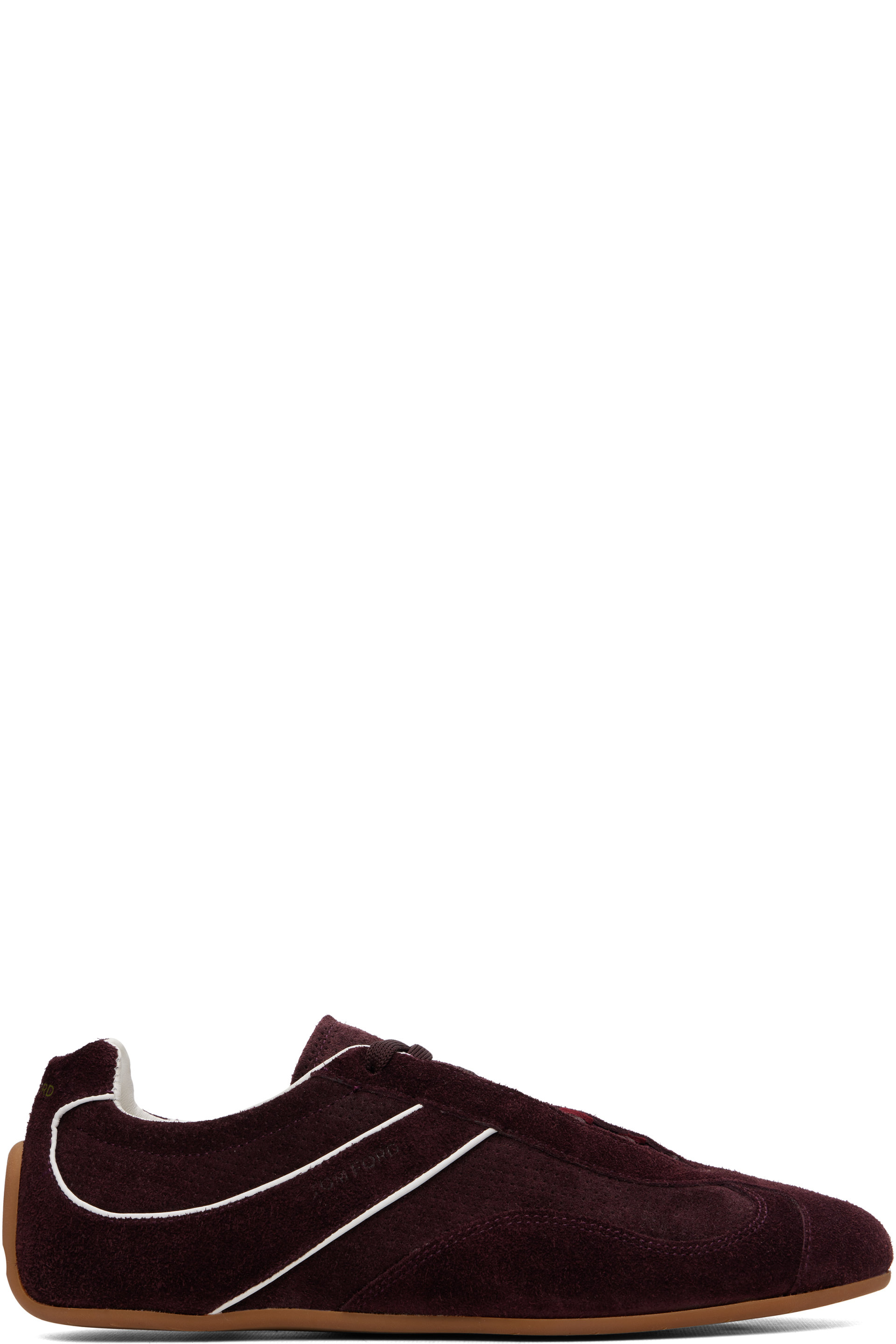 TOM FORD - Burgundy Suede Aston Sneakers