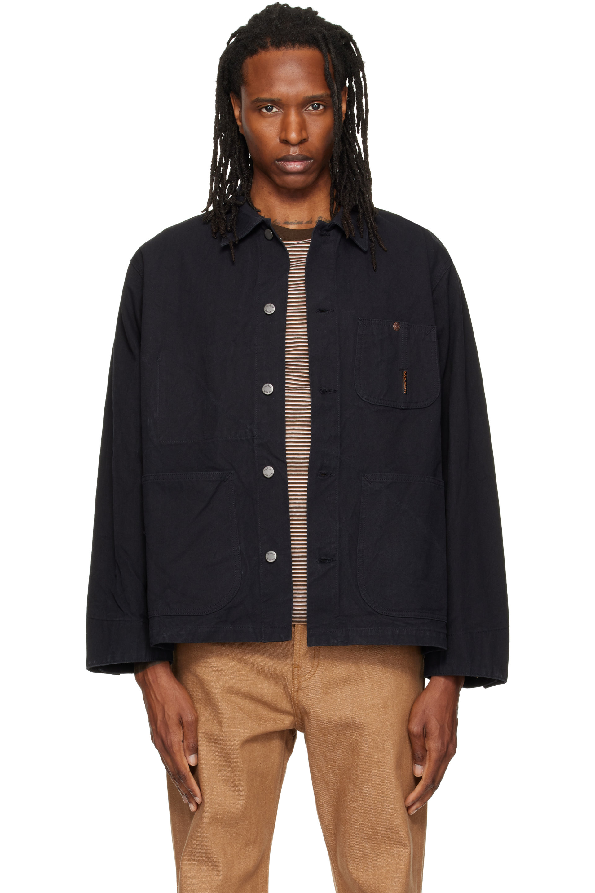 Nudie Jeans - Blouson ouvrier Howie noir en coutil